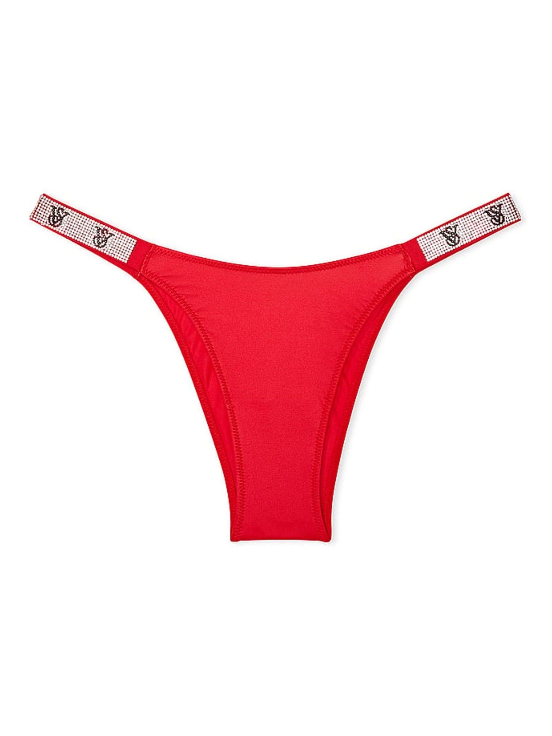 Lipstick Red Brazilian Shine Strap Knickers - Image 3 of 3