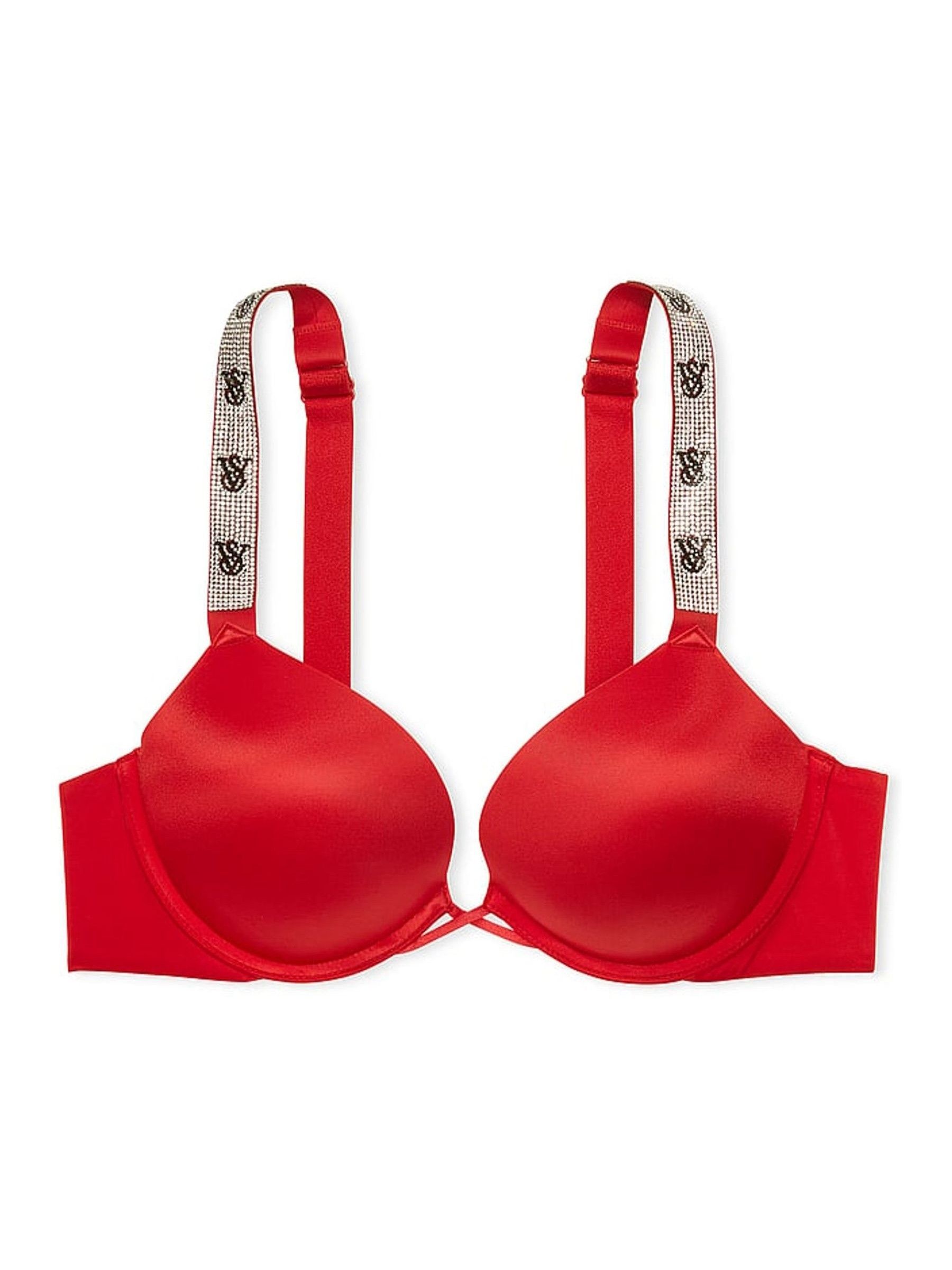 Lipstick Red Bombshell Add 2 Cups Push Up Shine Strap Bra - Image 3 of 3