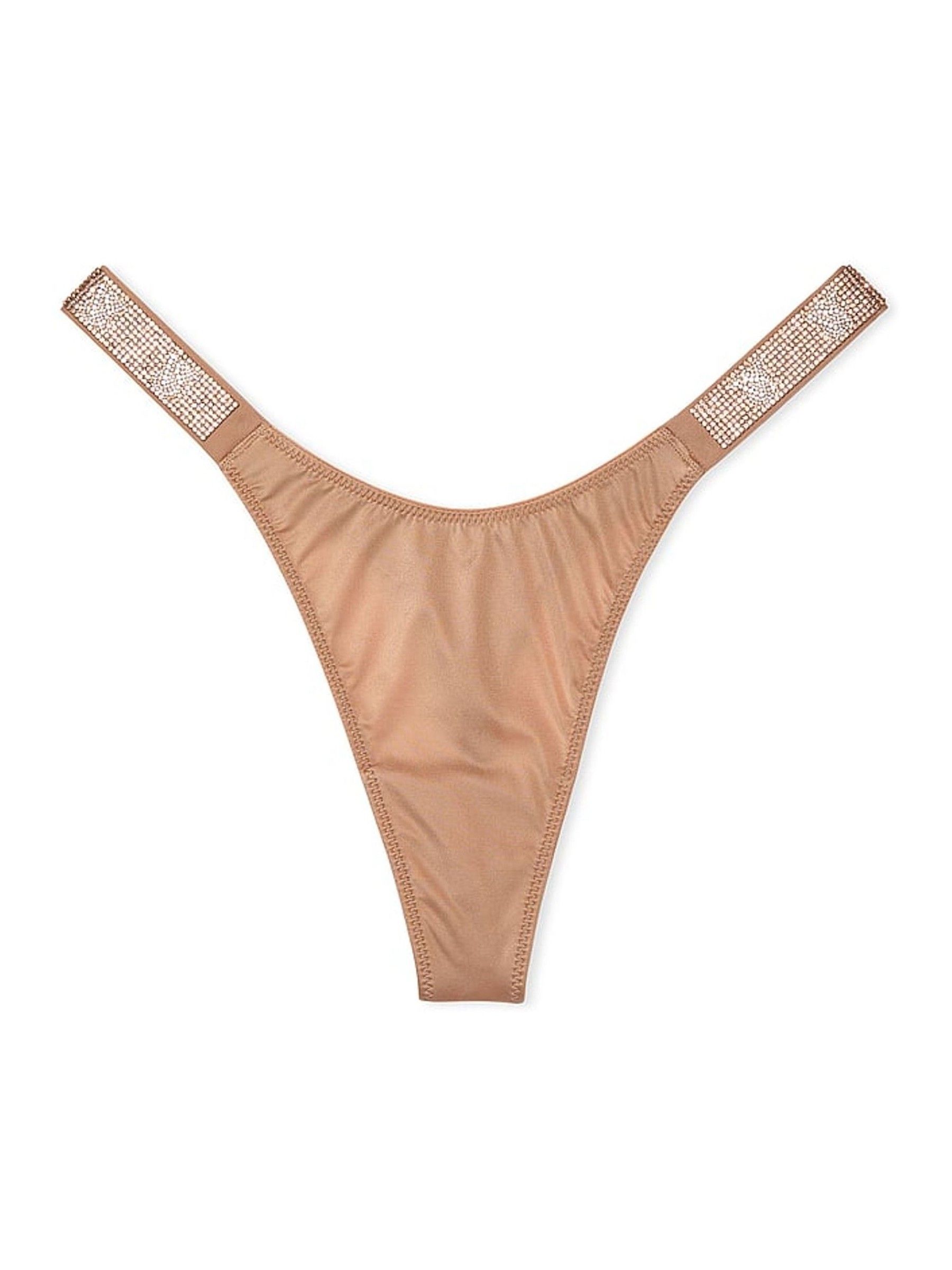 Praline Nude Smooth Thong Shine Strap Knickers - Image 3 of 3