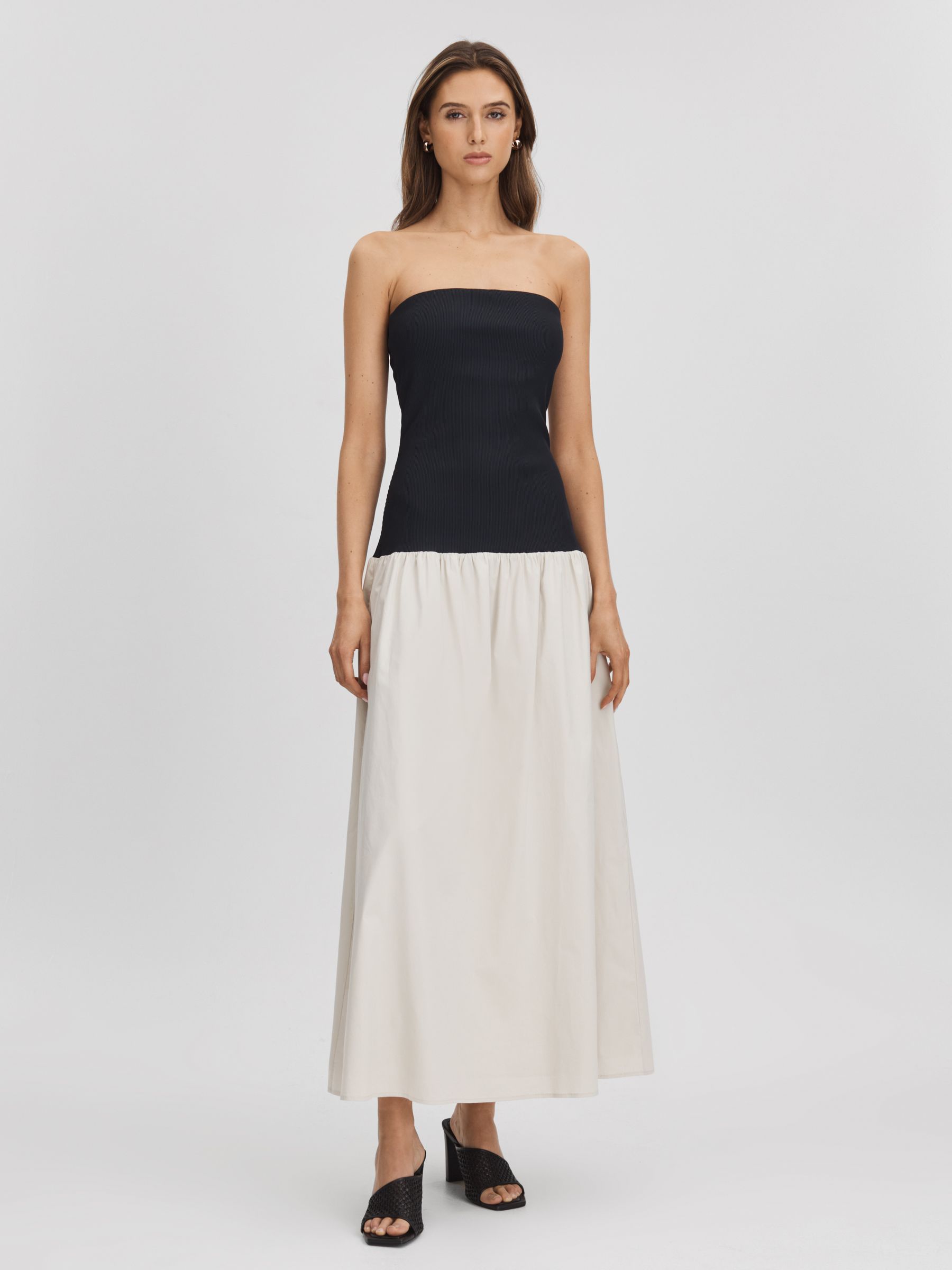 Anna Quan Drop Waist Maxi Dress in Black/Grey - Image 1 of 6