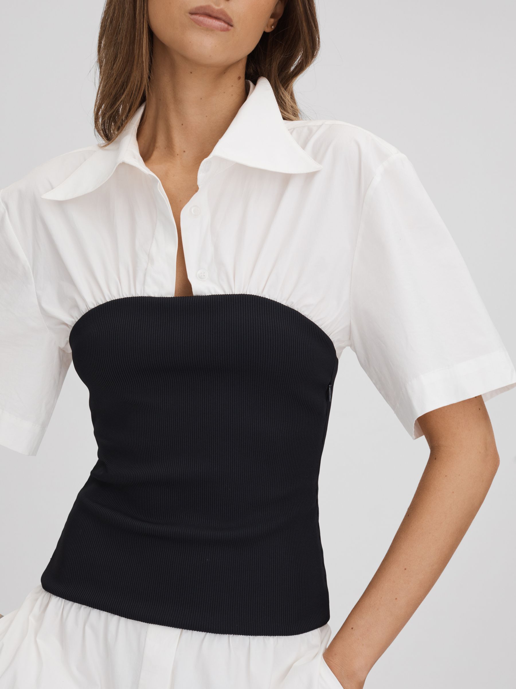 Anna Quan Hybrid Shirt Mini Dress in White - Image 4 of 6