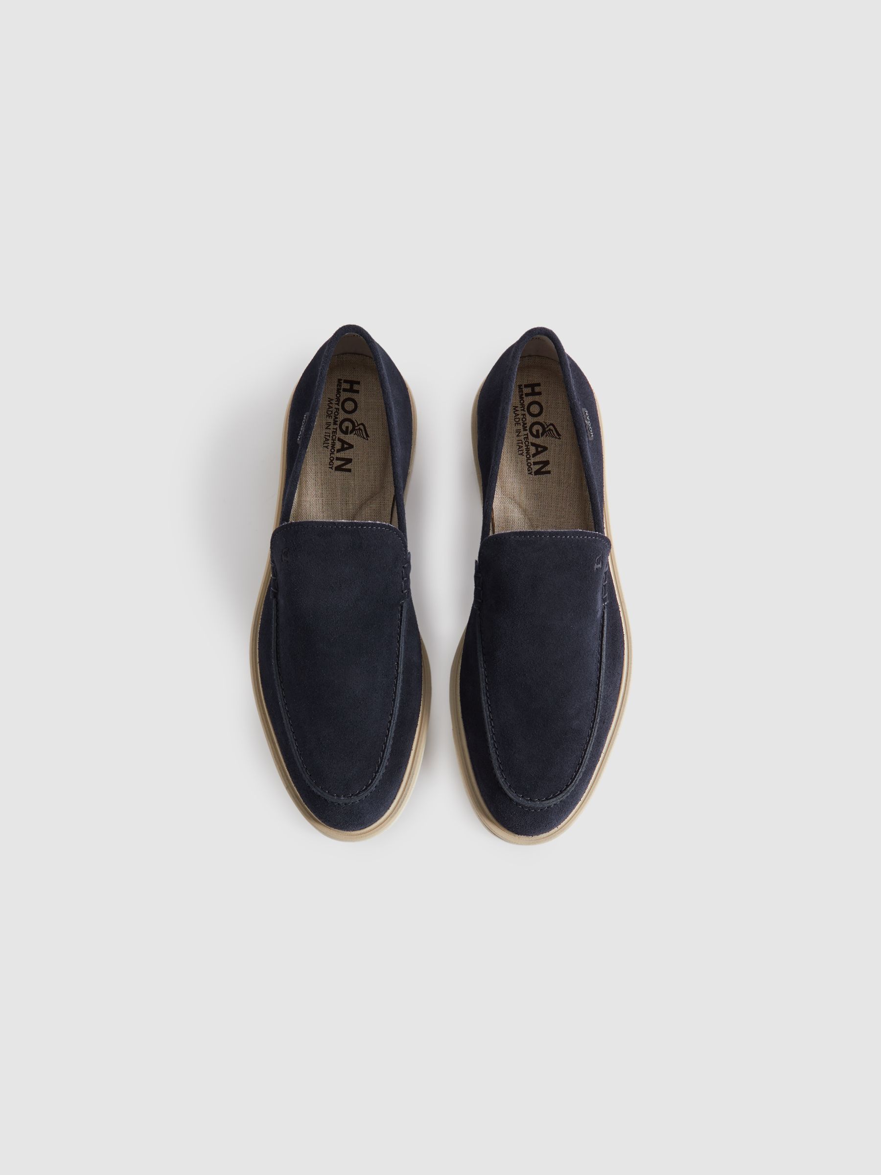 Hogan Suede Slip-Ons Loafers in Blue - Image 2 of 4