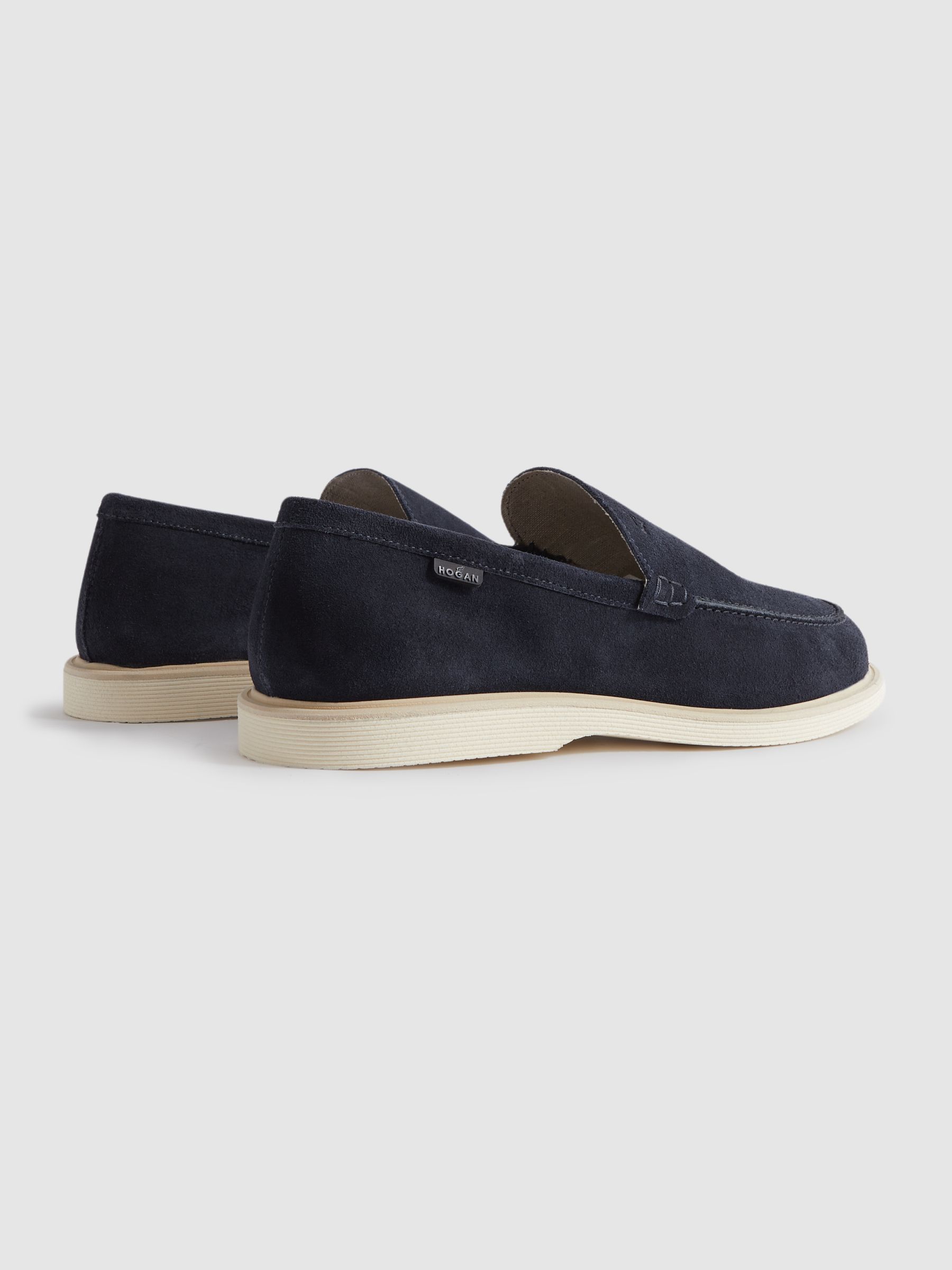 Hogan Suede Slip-Ons Loafers in Blue - Image 3 of 4
