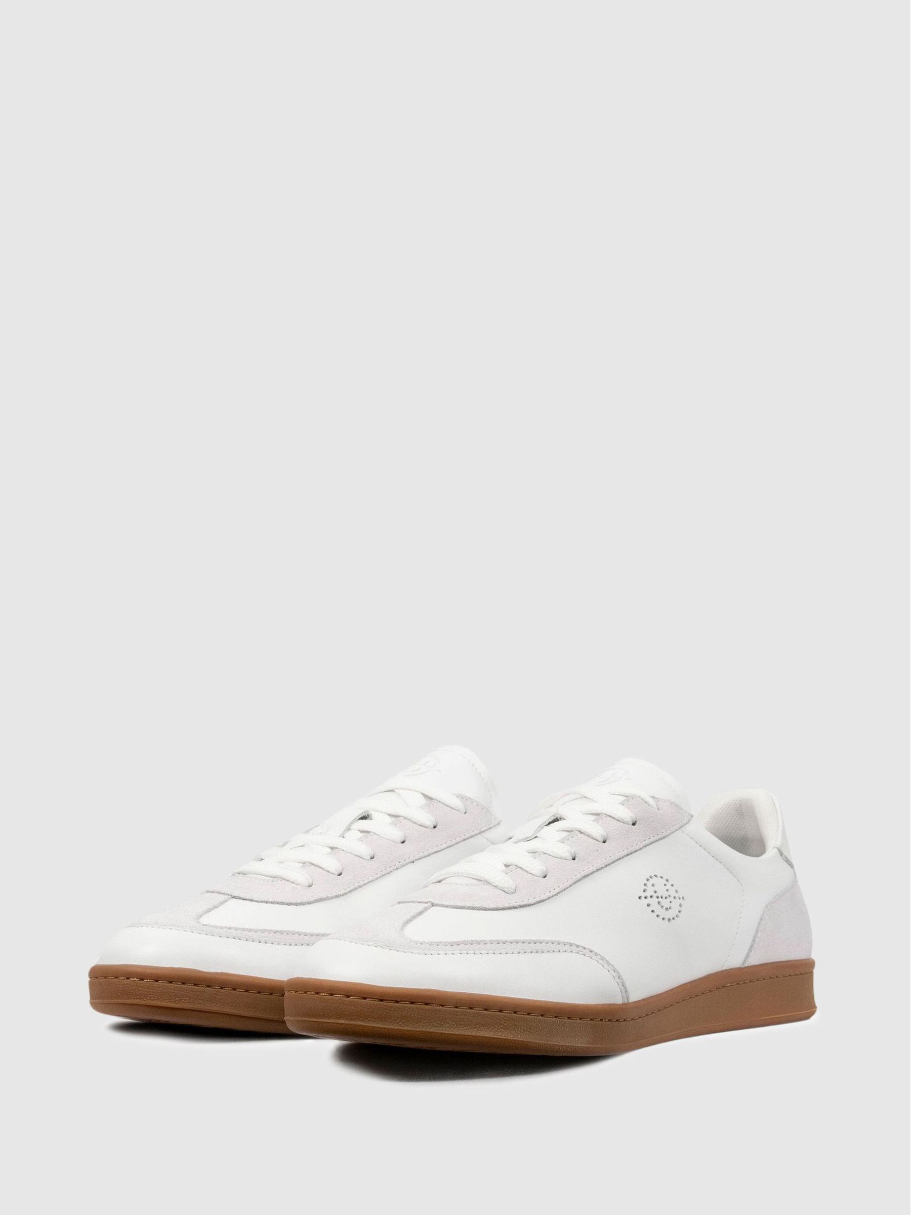 Unseen Footwear Leather Suede Trainers in White - Image 5 of 6
