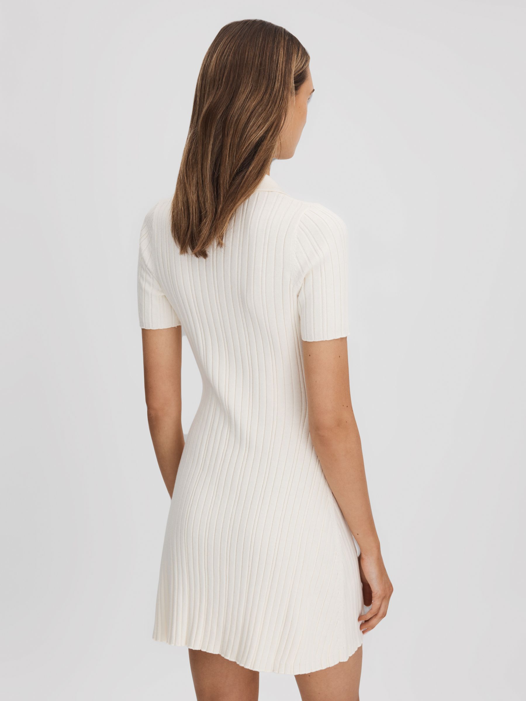Anna Quan Ribbed Cotton Mini Dress in White - Image 4 of 5