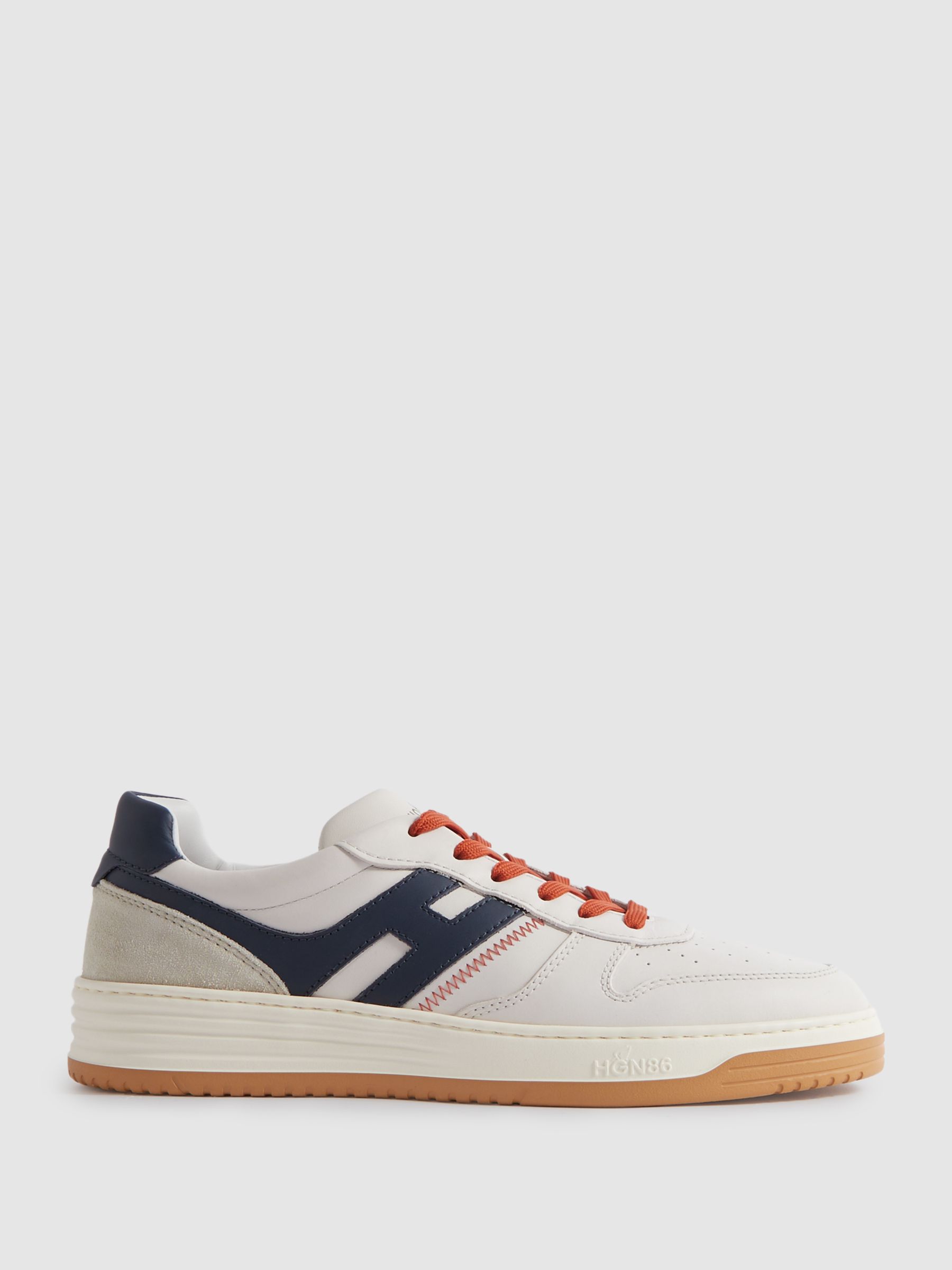 Hogan Chunky Leather Trainers in White Multi - Image 1 of 4