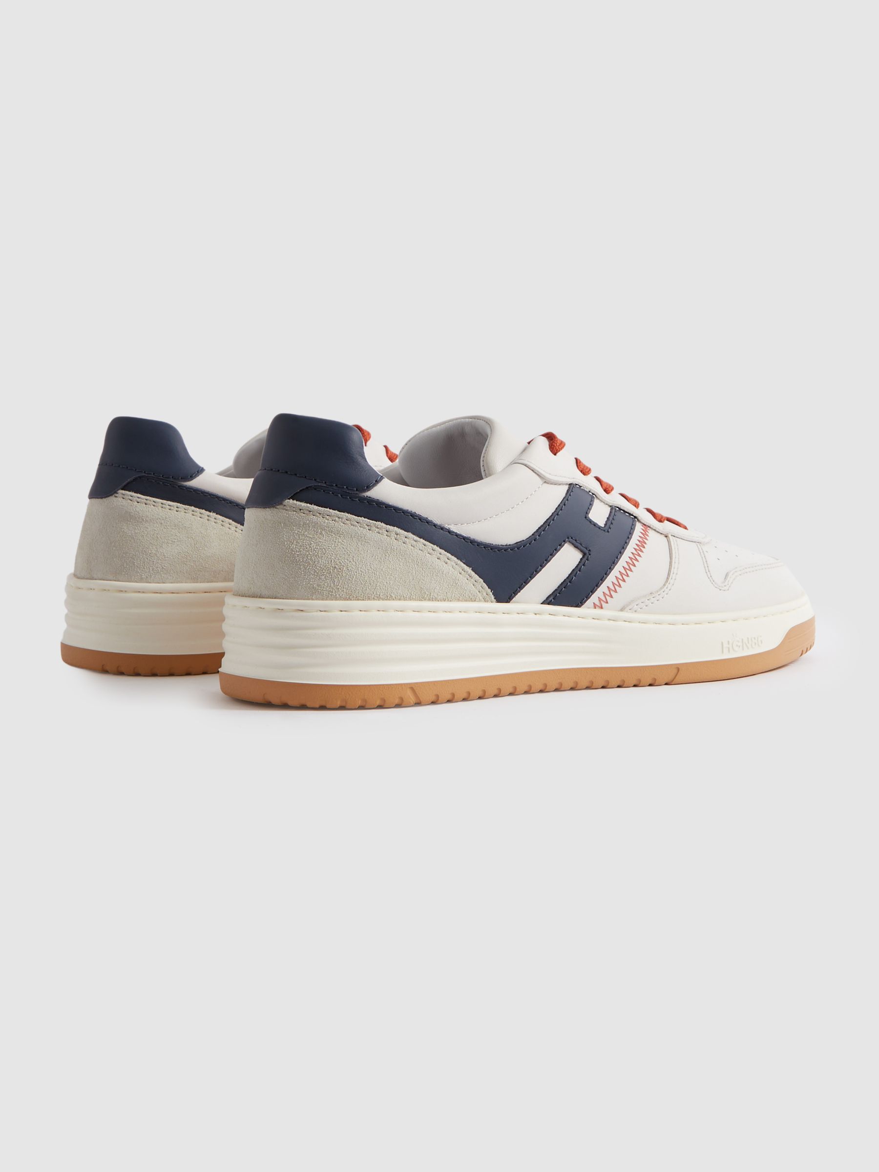Hogan Chunky Leather Trainers in White Multi - Image 3 of 4
