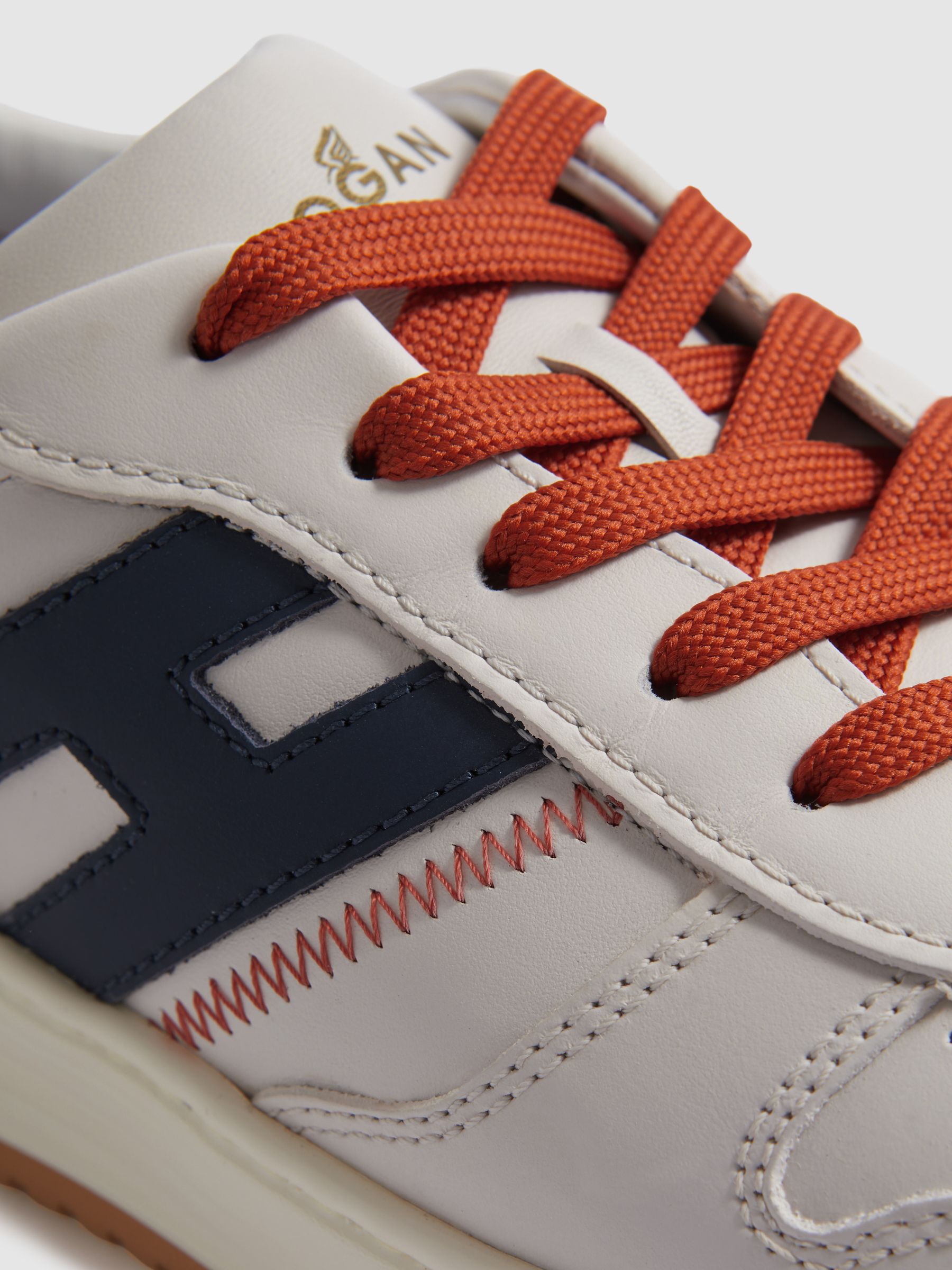 Hogan Chunky Leather Trainers in White Multi - Image 4 of 4