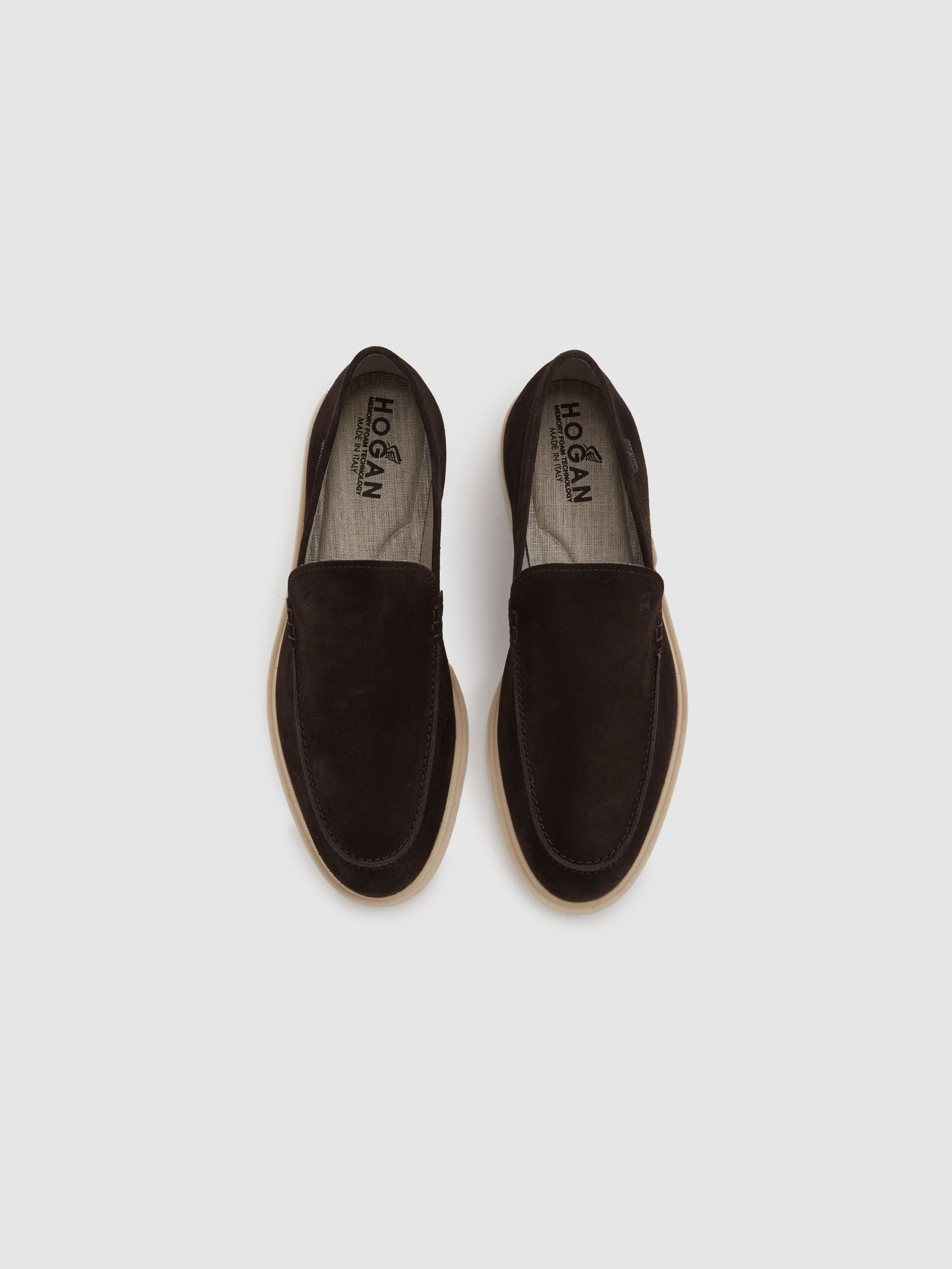 Hogan Suede Slip-Ons Loafers in Brown - Image 2 of 4