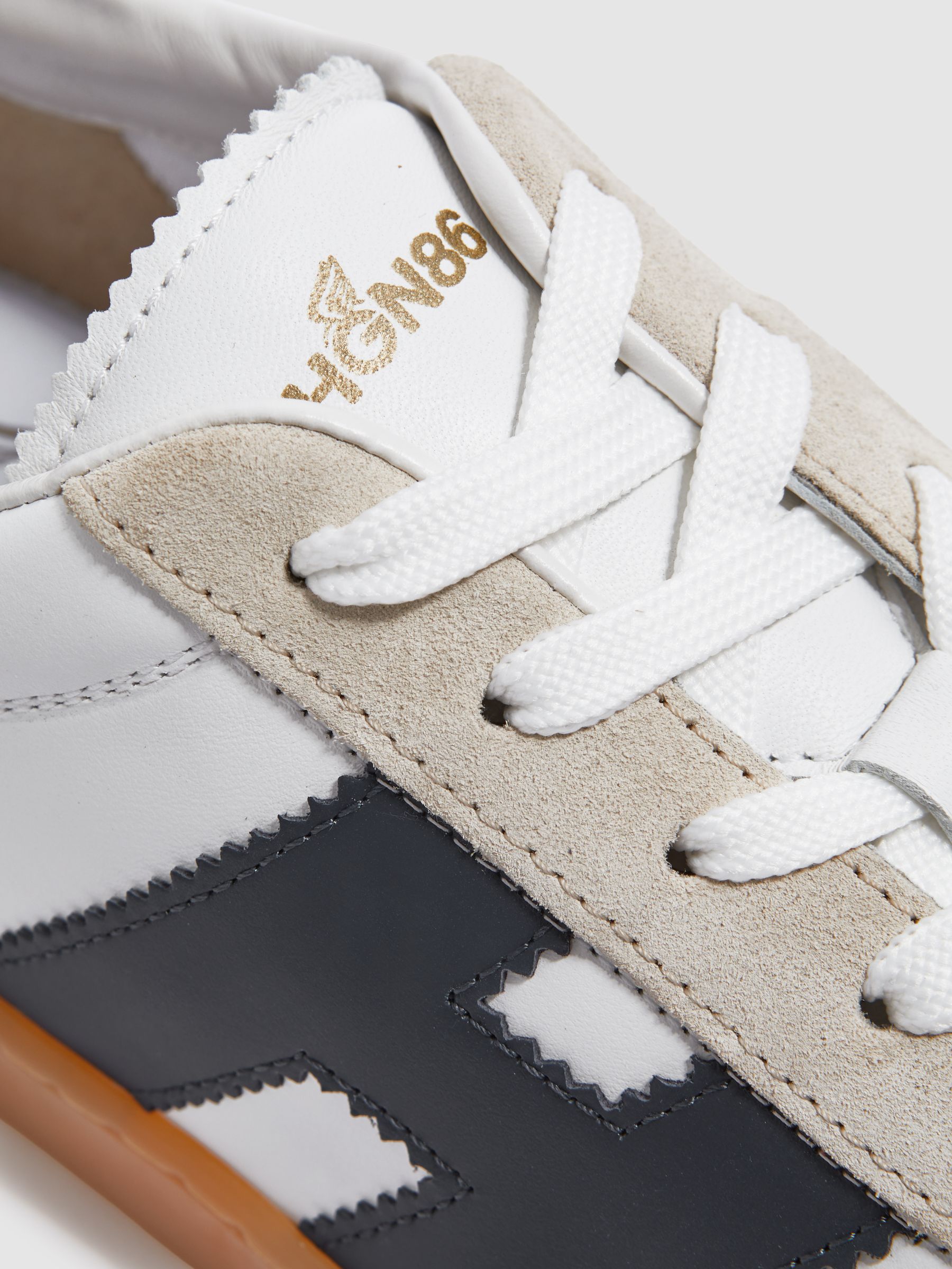 Hogan Leather Suede Low Top Trainers in White Multi - Image 4 of 4