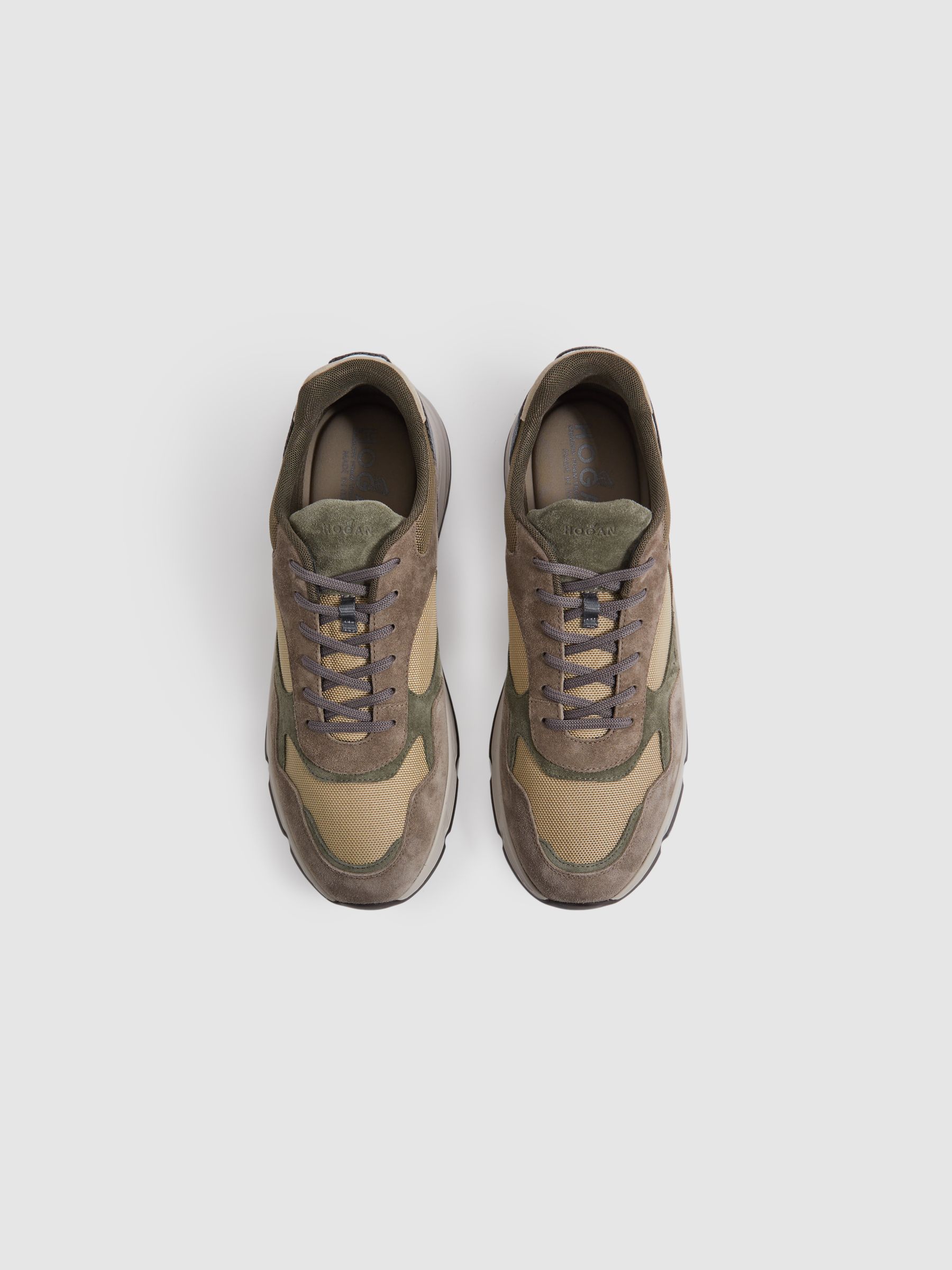 Hogan Suede Woven Trainers in Grey Multi - Image 2 of 4
