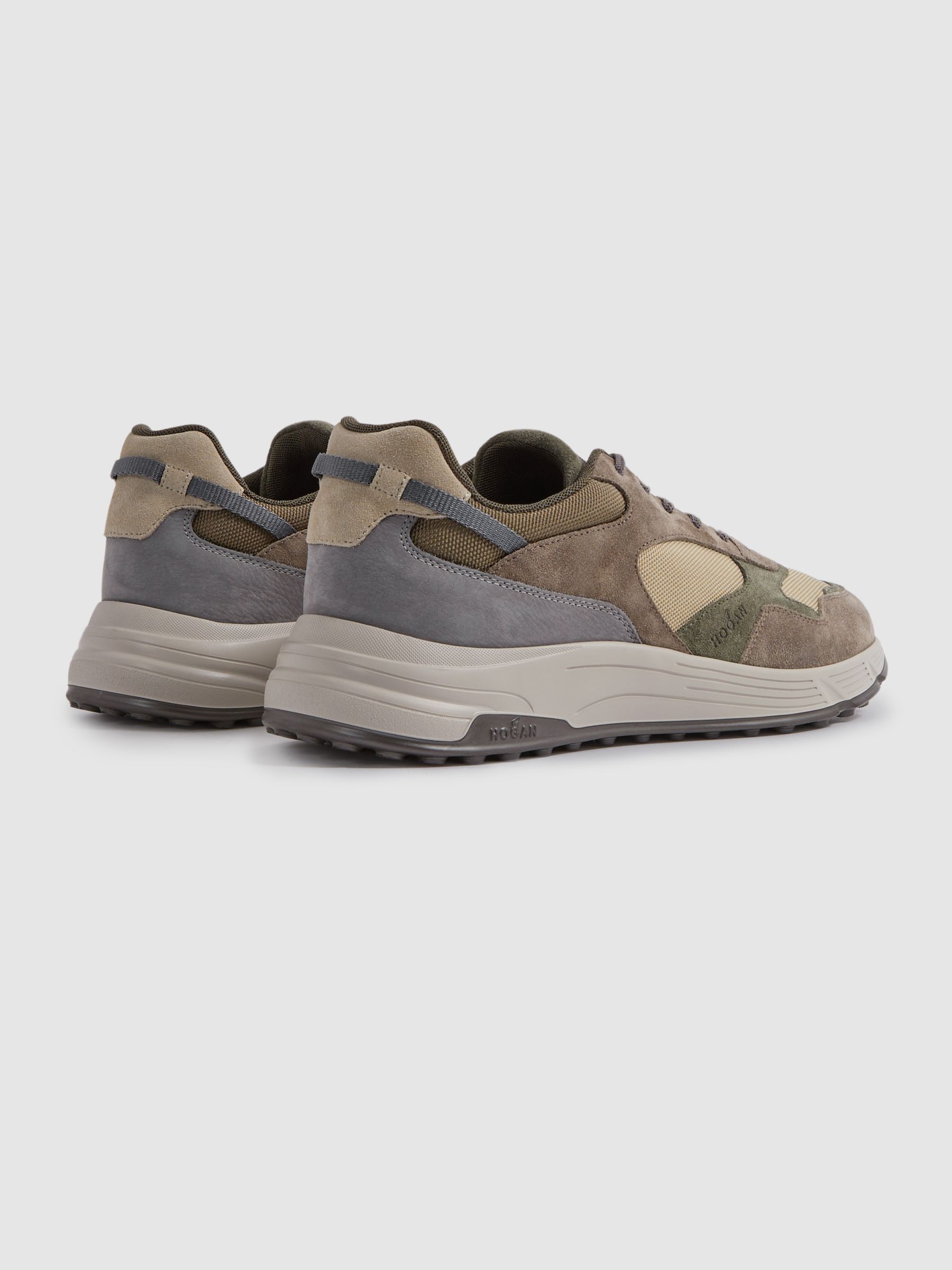 Hogan Suede Woven Trainers in Grey Multi - Image 3 of 4