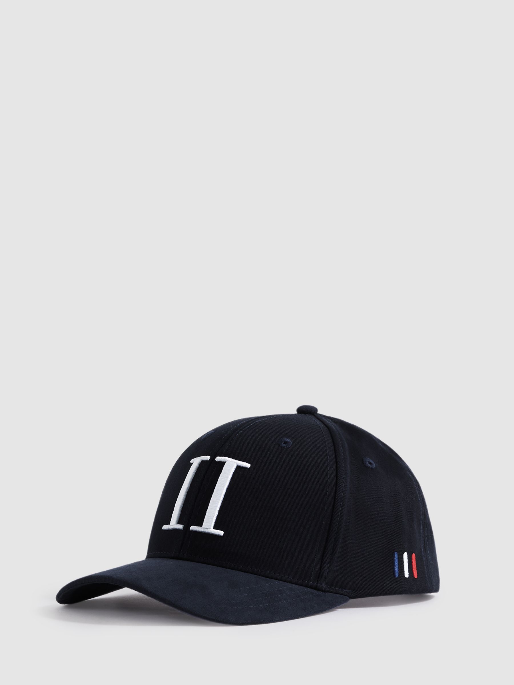 Les Deux Cotton Suede Baseball Cap in Dark Navy - Image 1 of 4