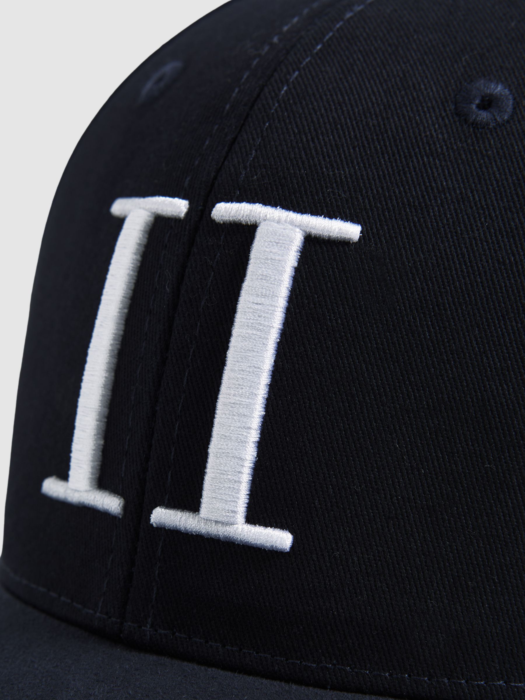 Les Deux Cotton Suede Baseball Cap in Dark Navy - Image 4 of 4