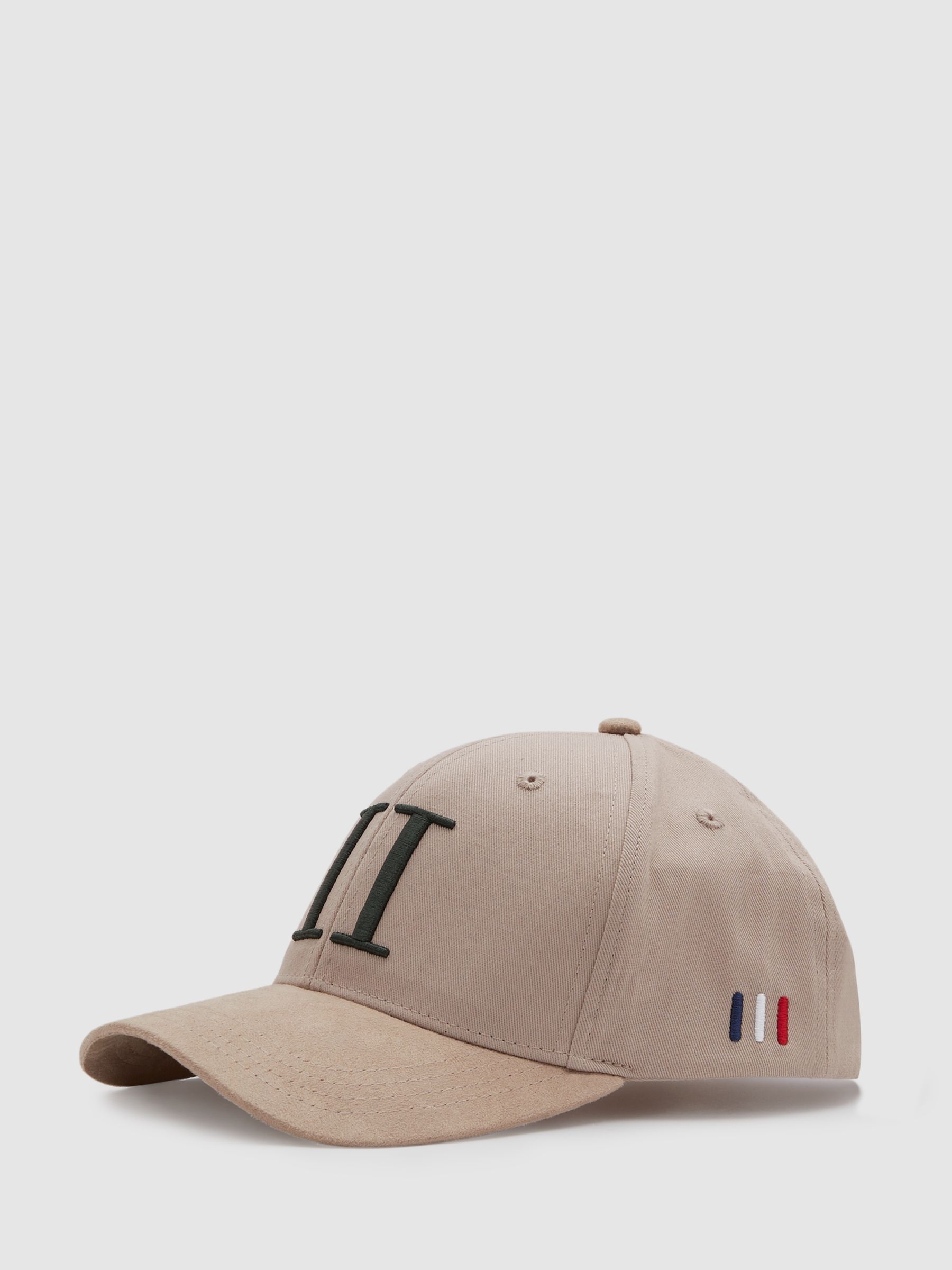 Reiss Les Deux Cotton Suede Baseball Cap in Sand REISS