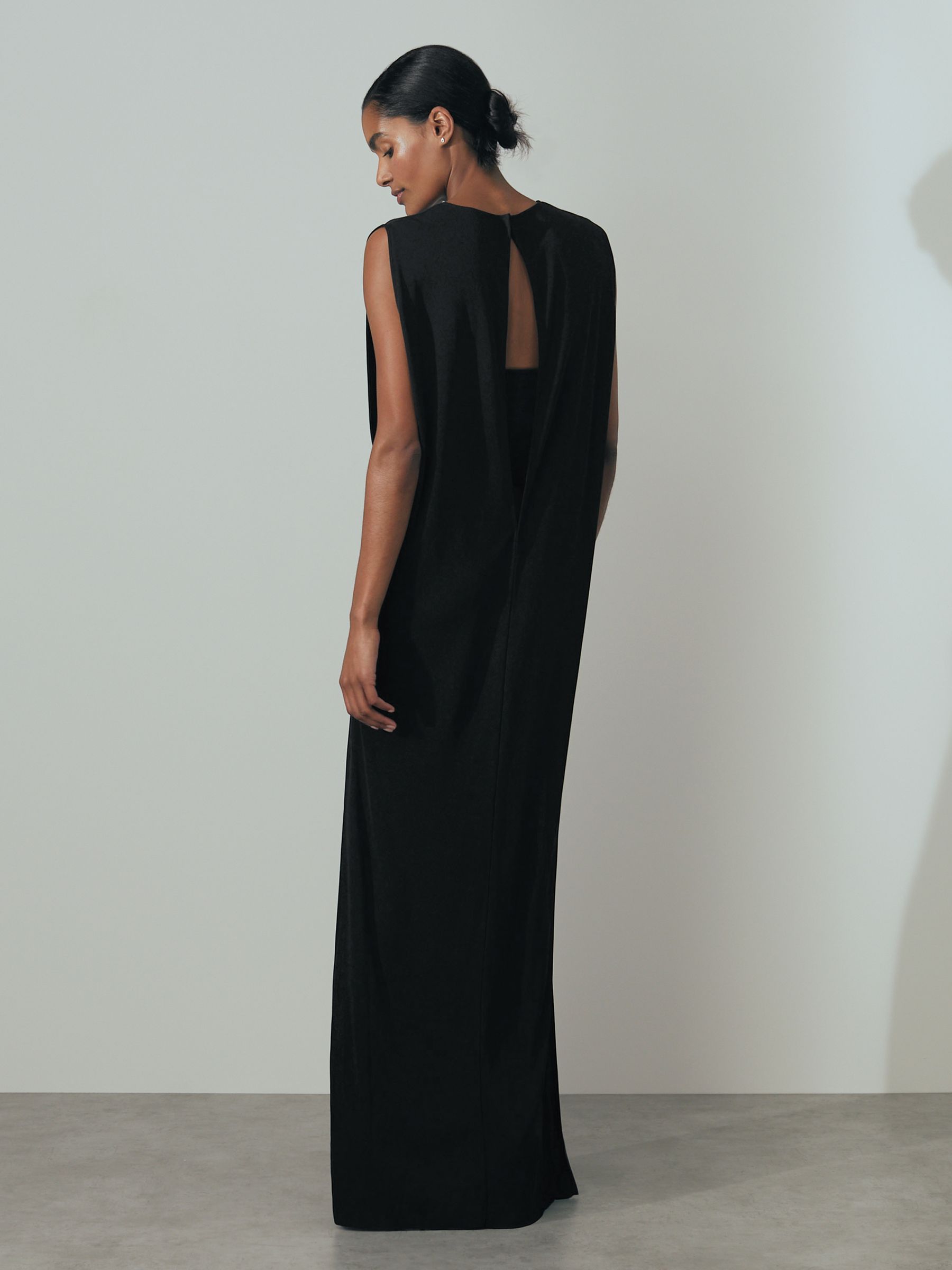 Atelier Corset Detail Jersey Maxi Dress in Black - Image 5 of 6