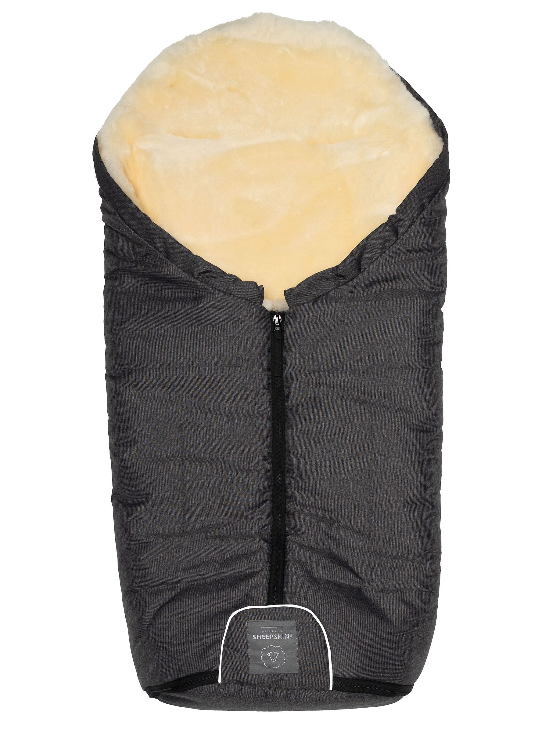 Naturally Sheepskins Charcoal Grey Merino Sheepskin Footmuff - Image 3 of 4