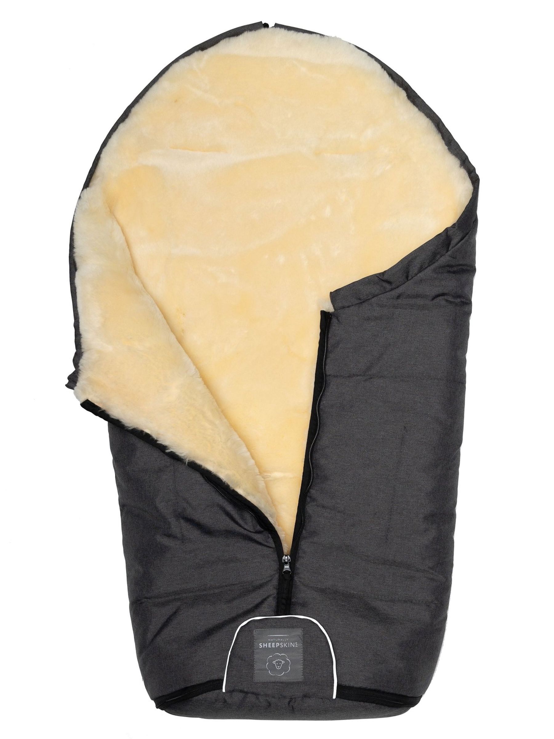 Naturally Sheepskins Charcoal Grey Merino Sheepskin Footmuff - Image 4 of 4