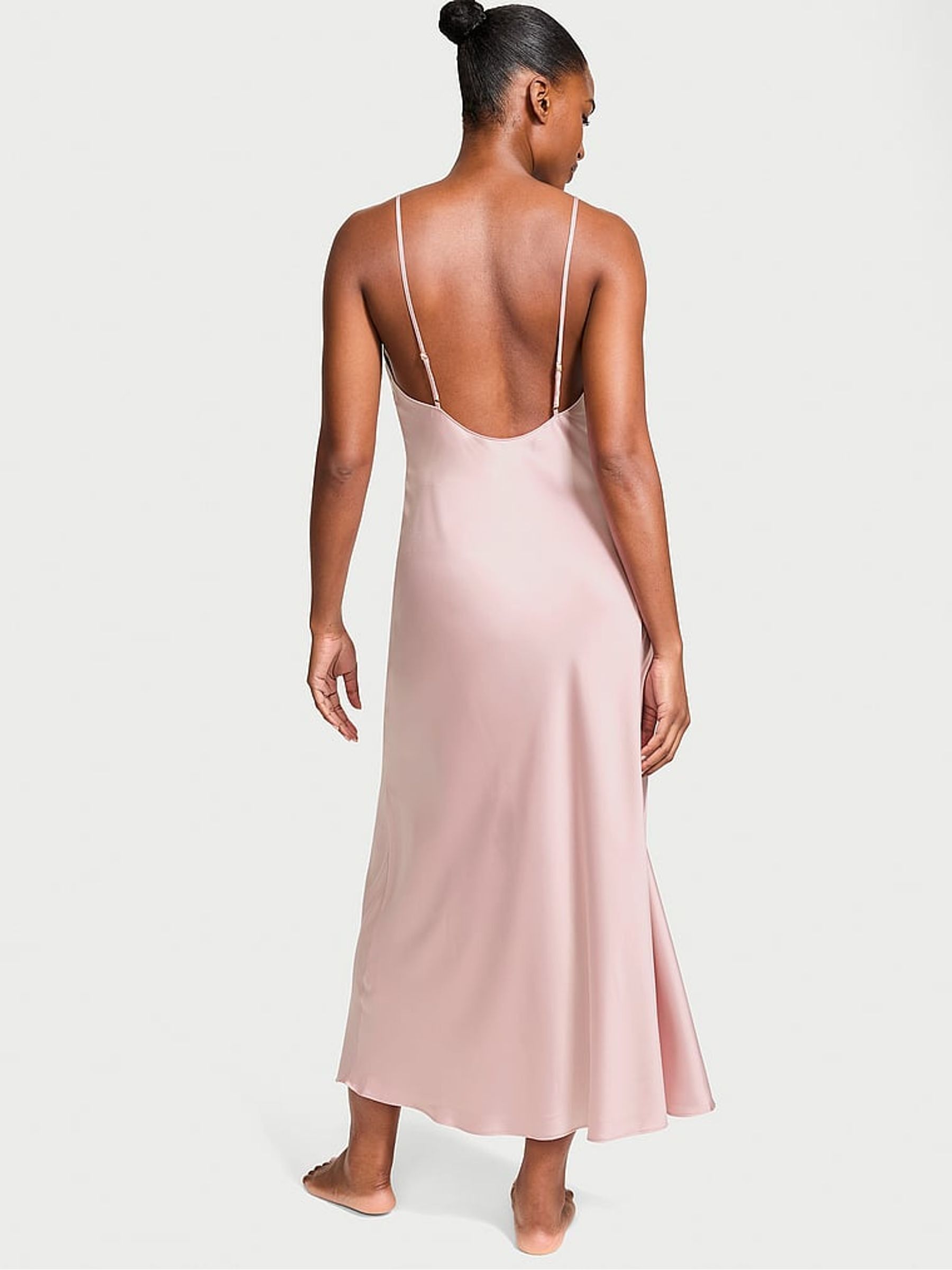 Chalk Rose Pink Satin Maxi Slip - Image 2 of 3