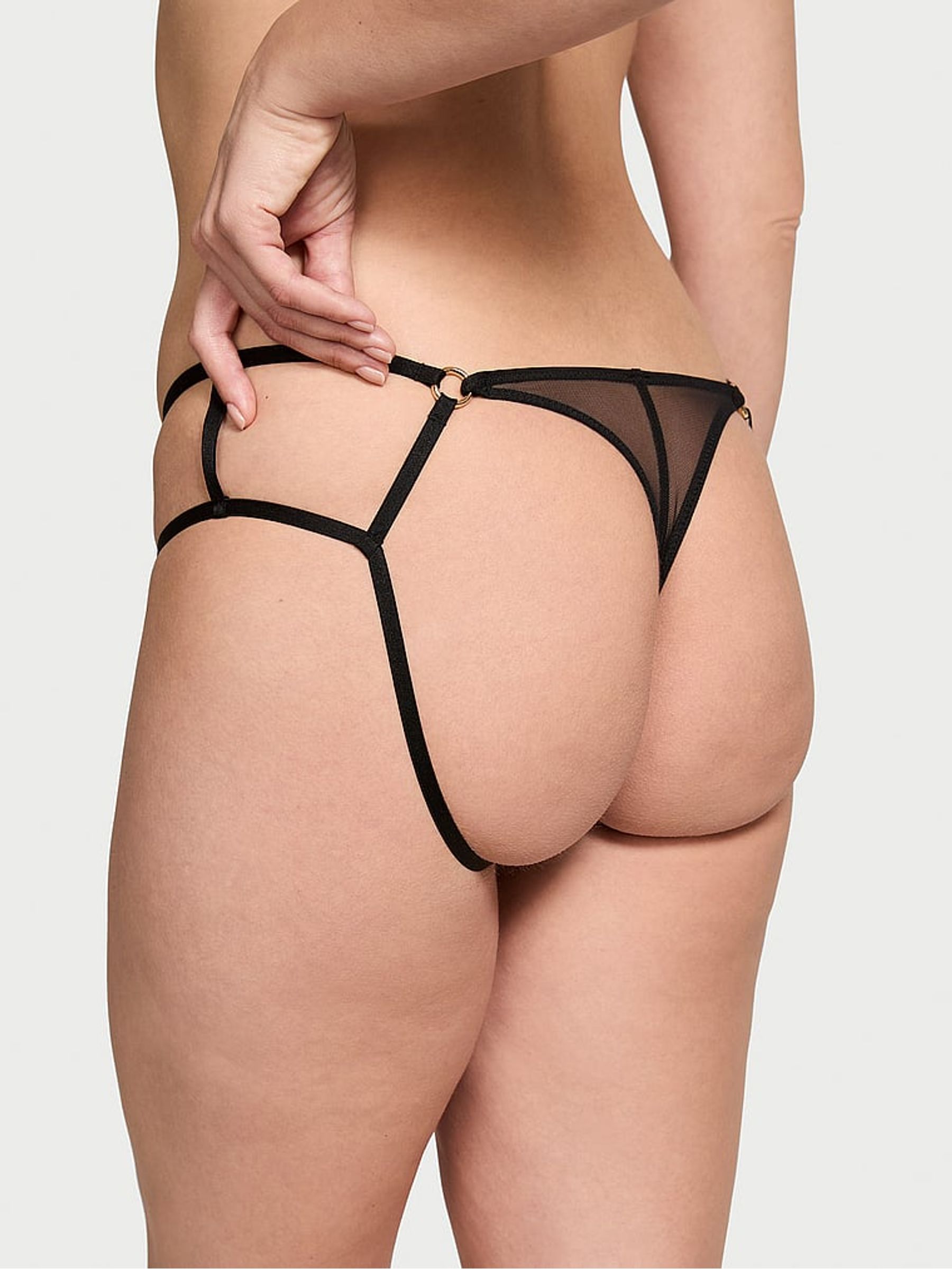 Black Strappy Cheeky Knickers - Image 2 of 3