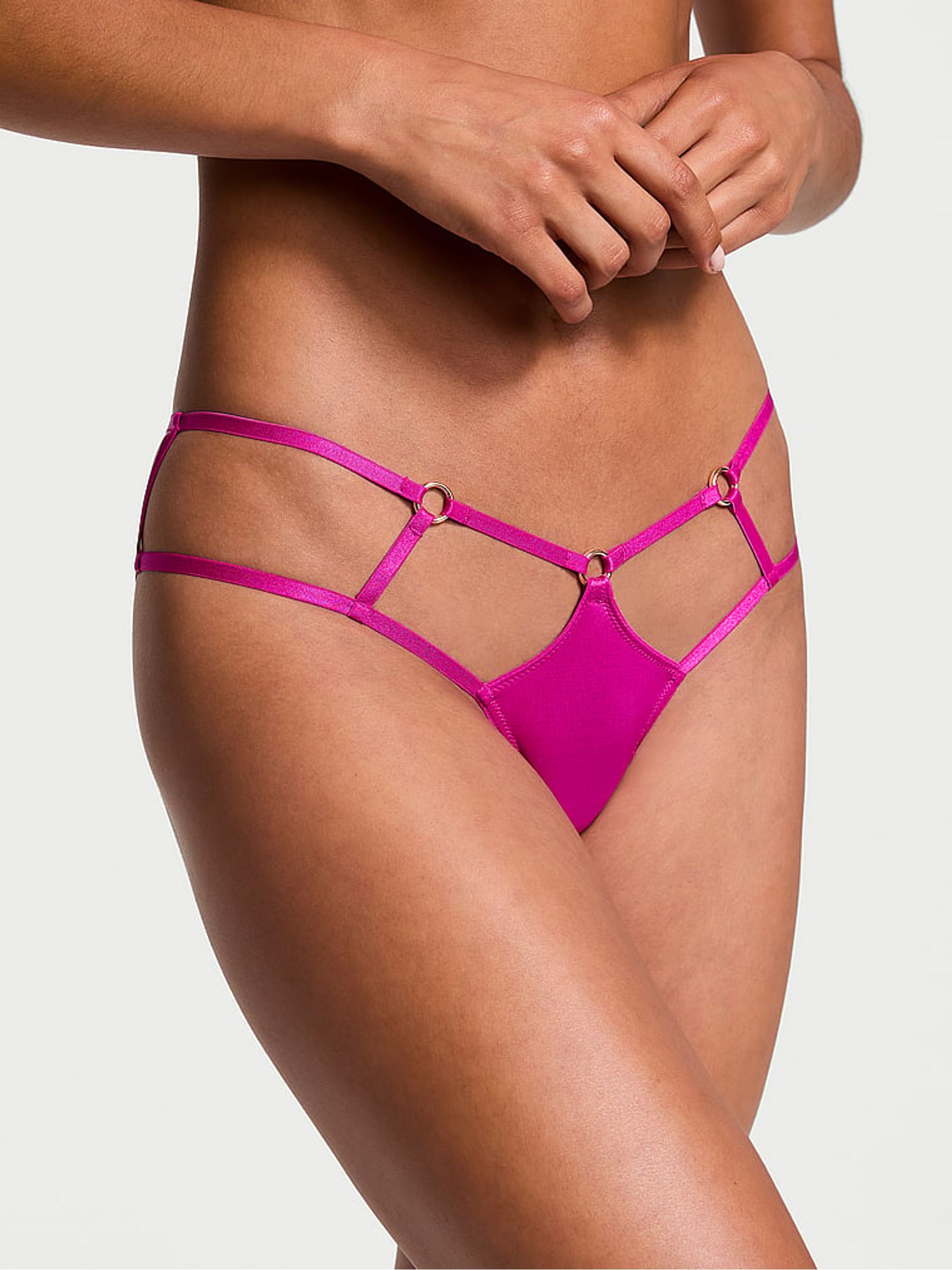 Outrageous Pink Strappy Cheeky Knickers - Image 1 of 3