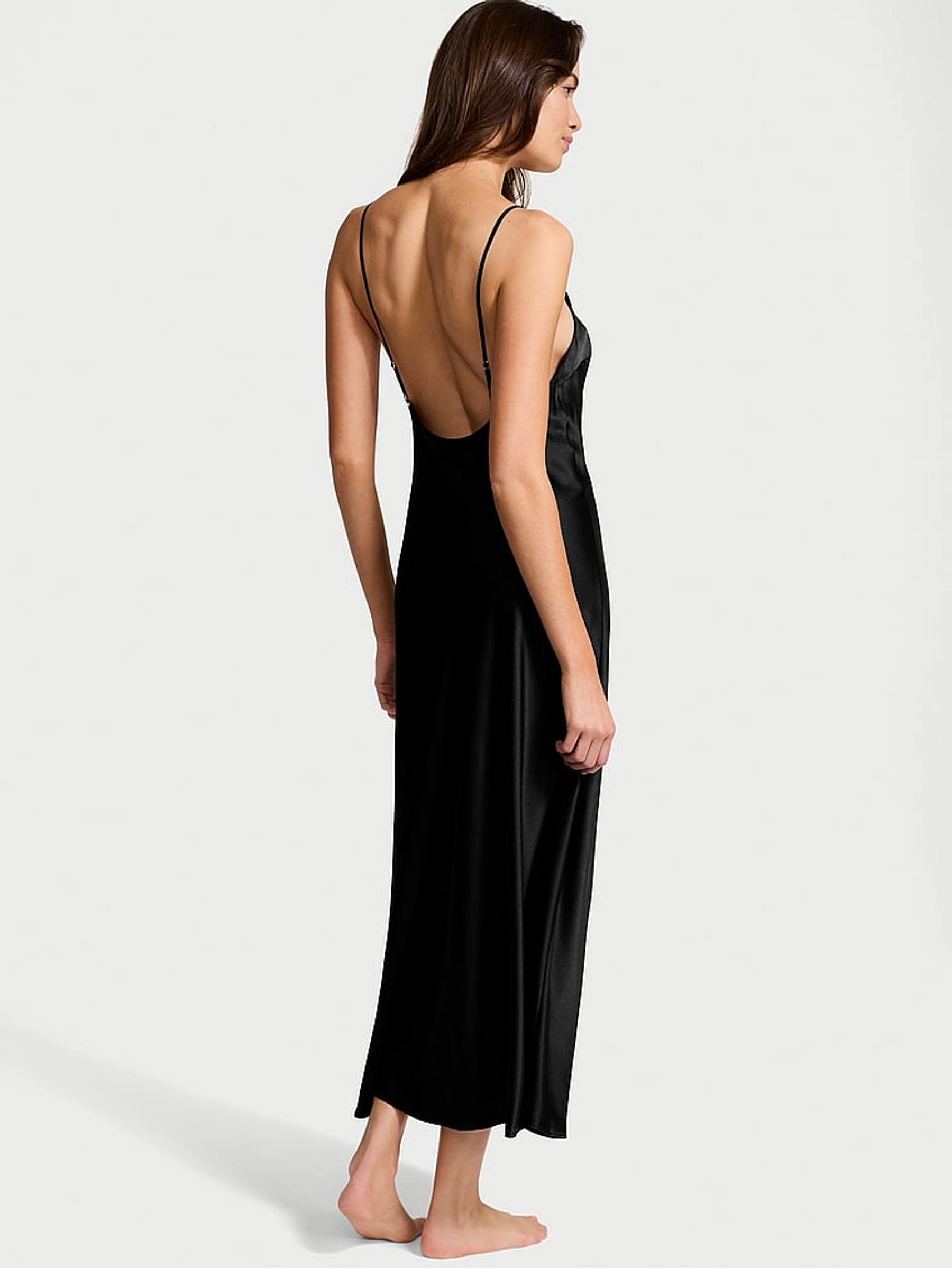Black Satin Maxi Slip - Image 2 of 3