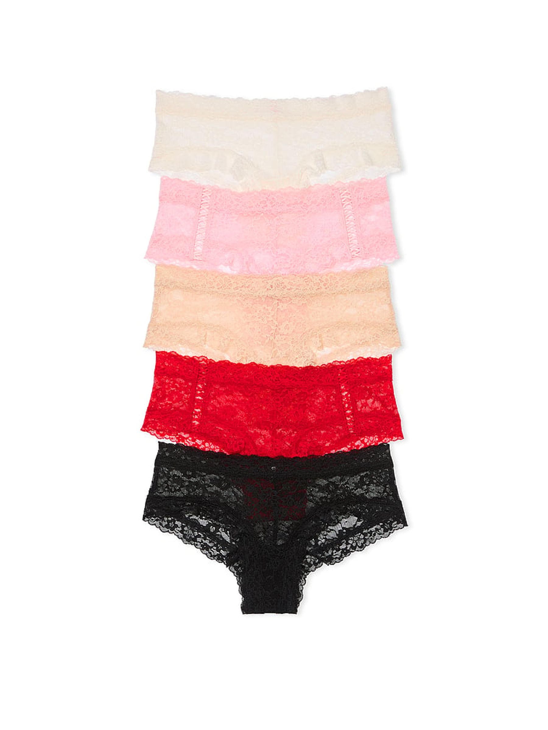 White/Pink/Nude/Red/Black Cheeky 5 Pack Knickers - Image 1 of 3