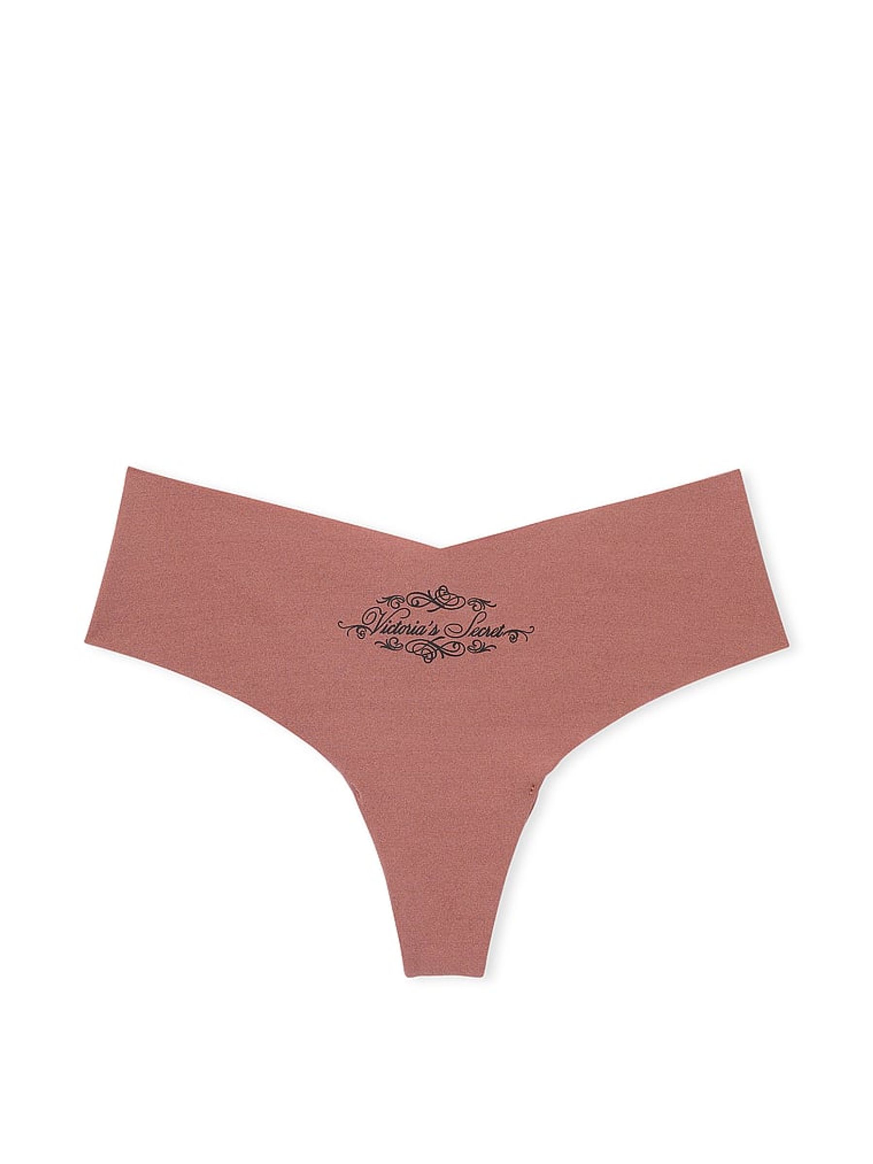 Vintage Rose Pink Script Thong Knickers - Image 3 of 3