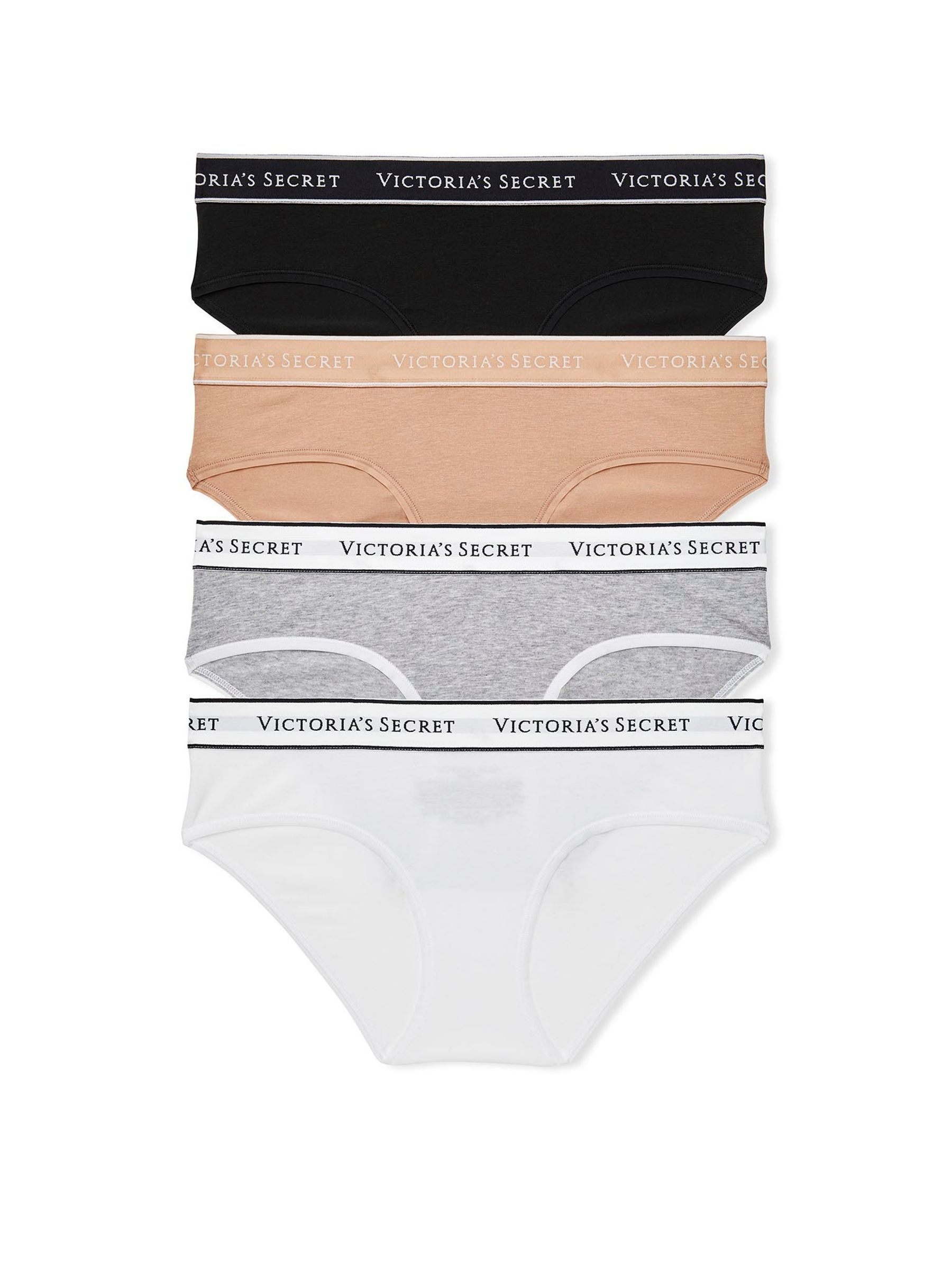BlackWhiteGreyNude Hipster Logo 4 Pack Knickers - Image 1 of 3