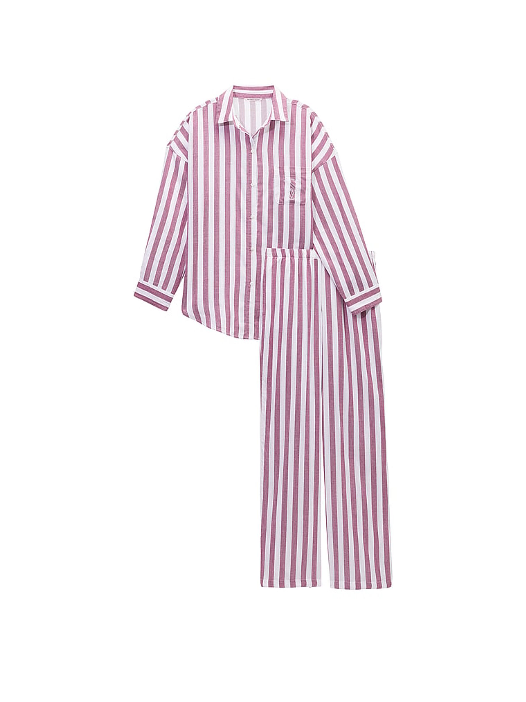 Pink Rouge Stripe Modal Long Pyjama Set - Image 3 of 3