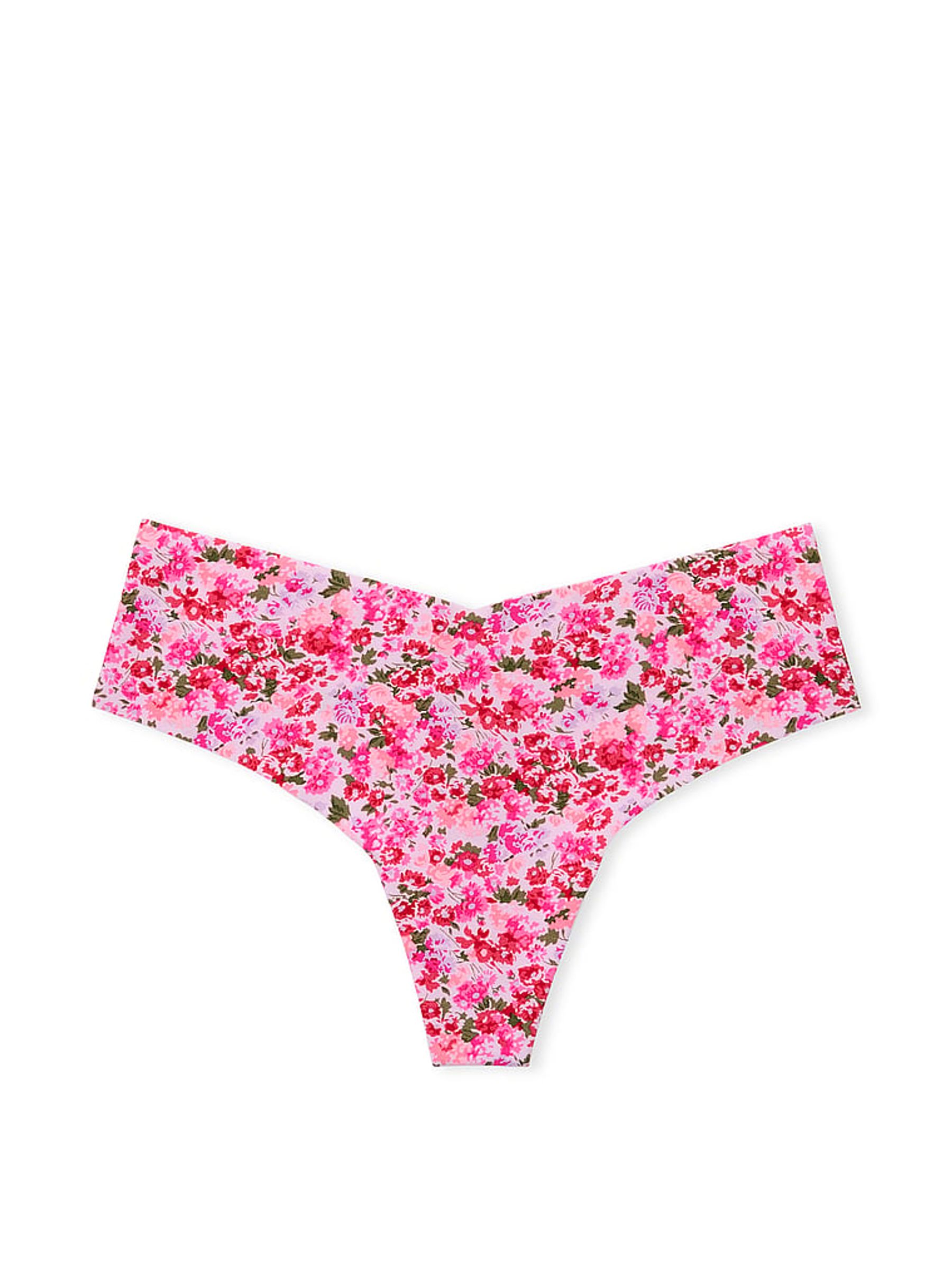 Delicate Violet Purple Floral Thong Knickers - Image 3 of 3