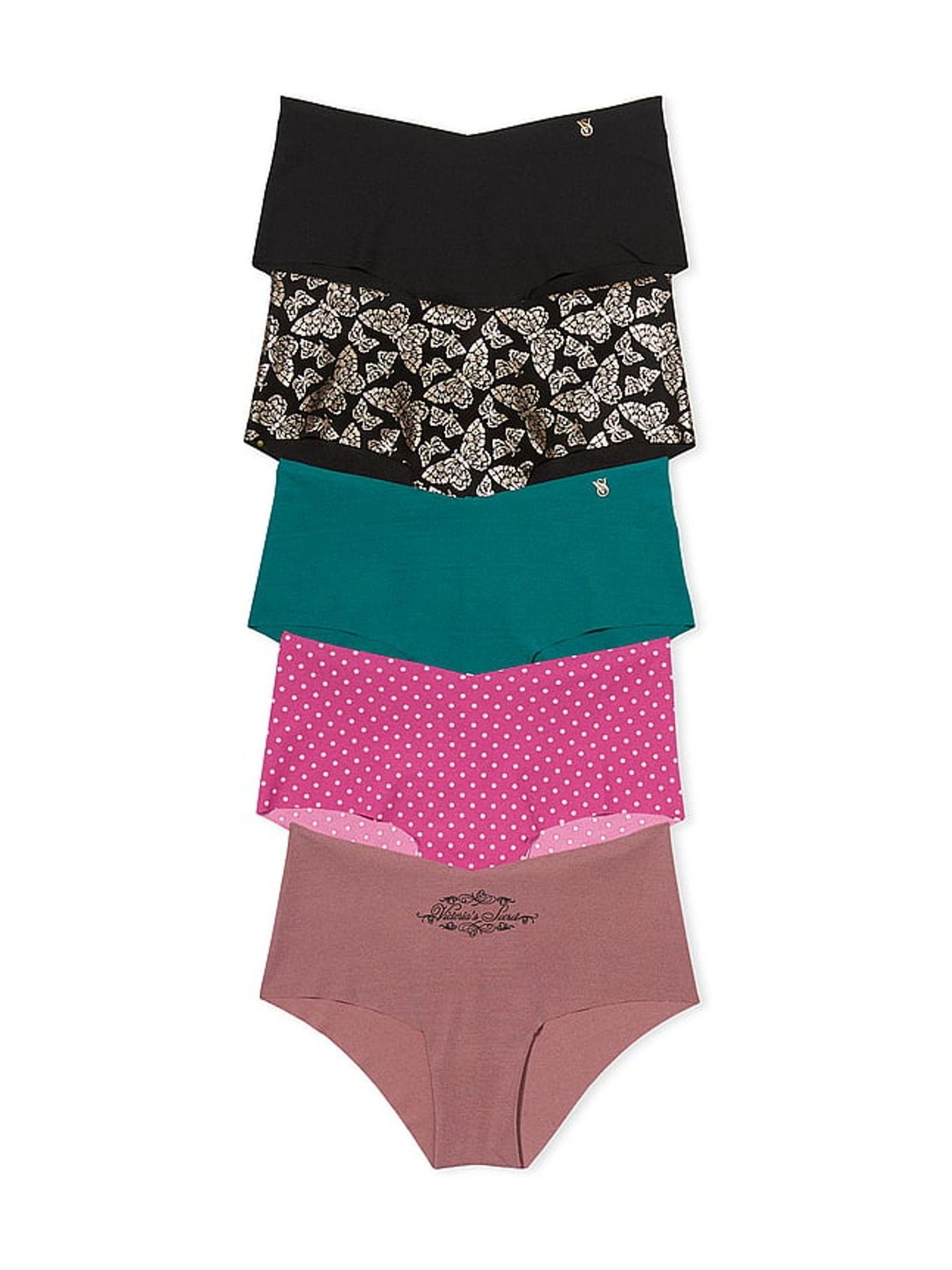 Black/Green/Pink Cheeky 5 Pack Knickers - Image 1 of 3