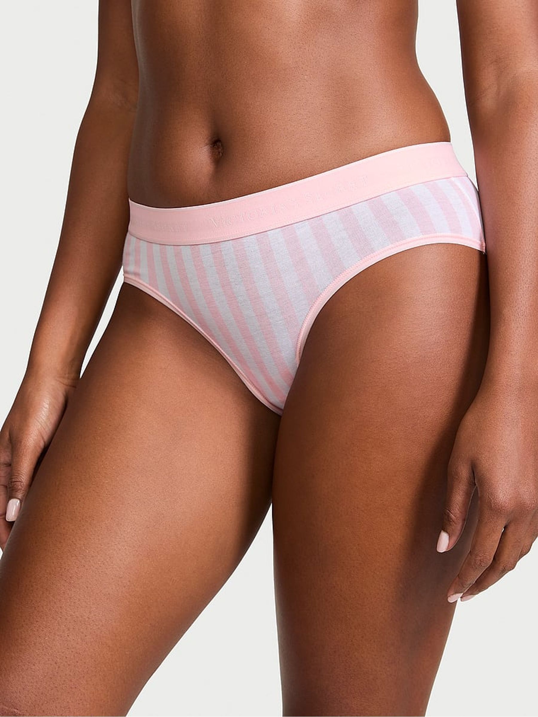 Pretty Blossom Pink Stripe Hipster Knickers - Image 1 of 3