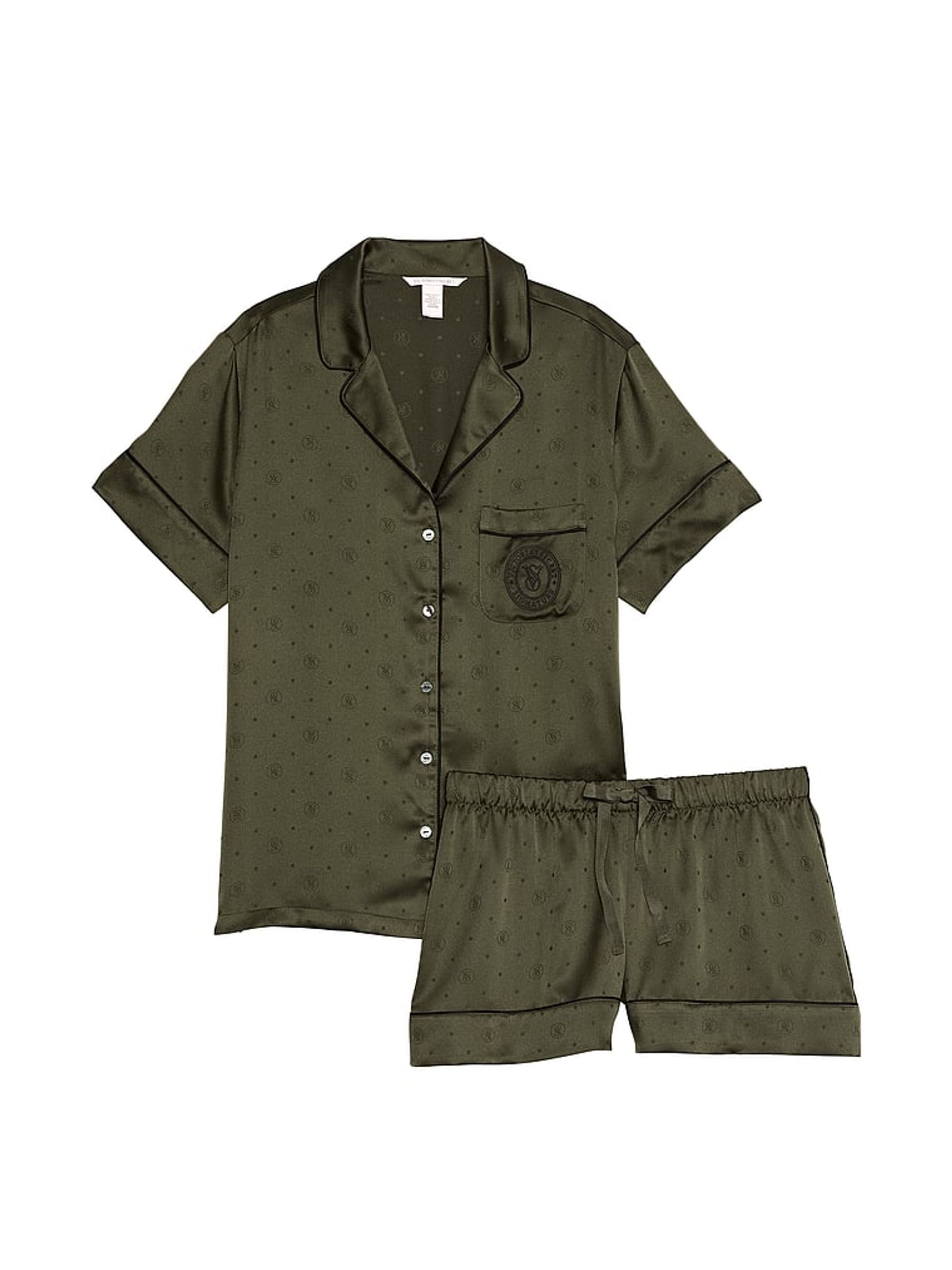 Green Logo Dot Satin Short Pyjama Set - Image 3 of 3