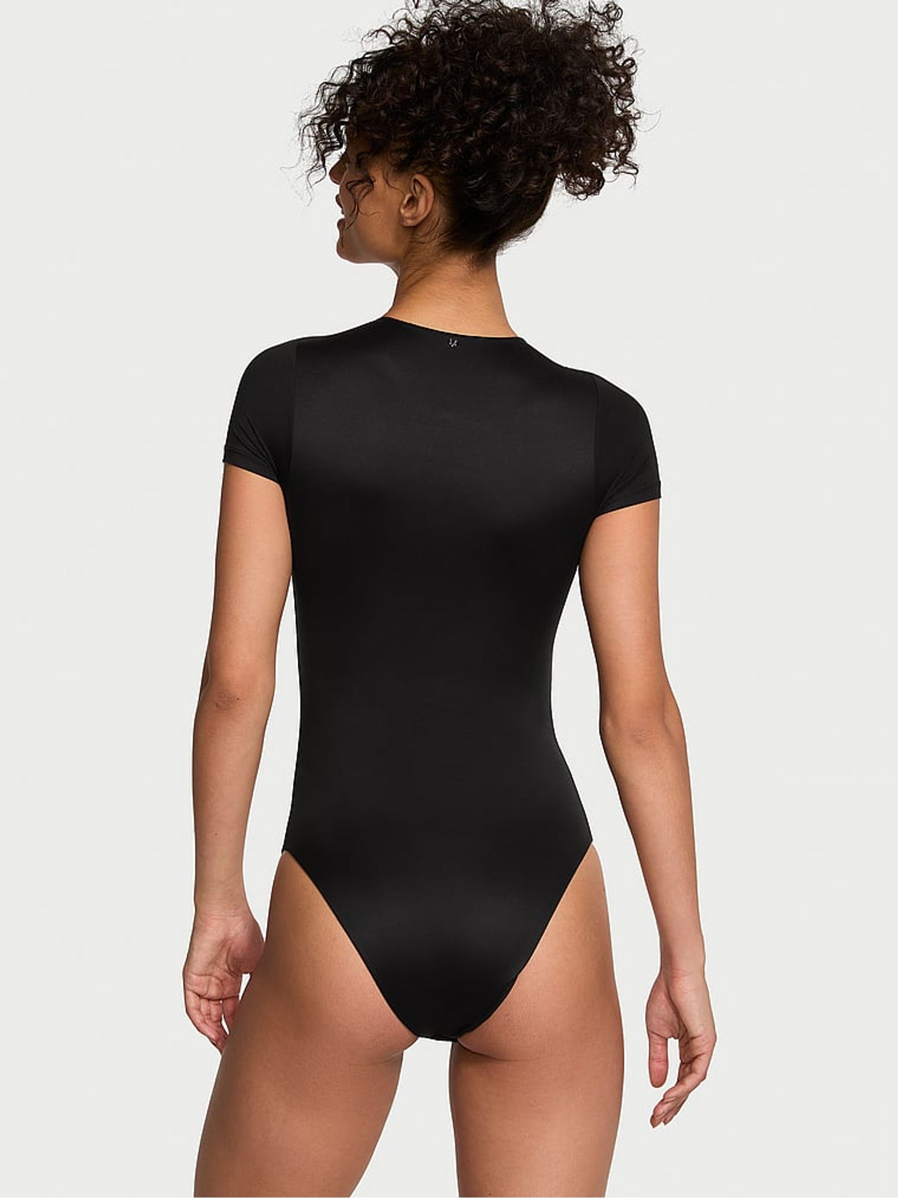 Black FeatherSoft™ BODYWEAR Short-Sleeve Bodysuit - Image 2 of 3