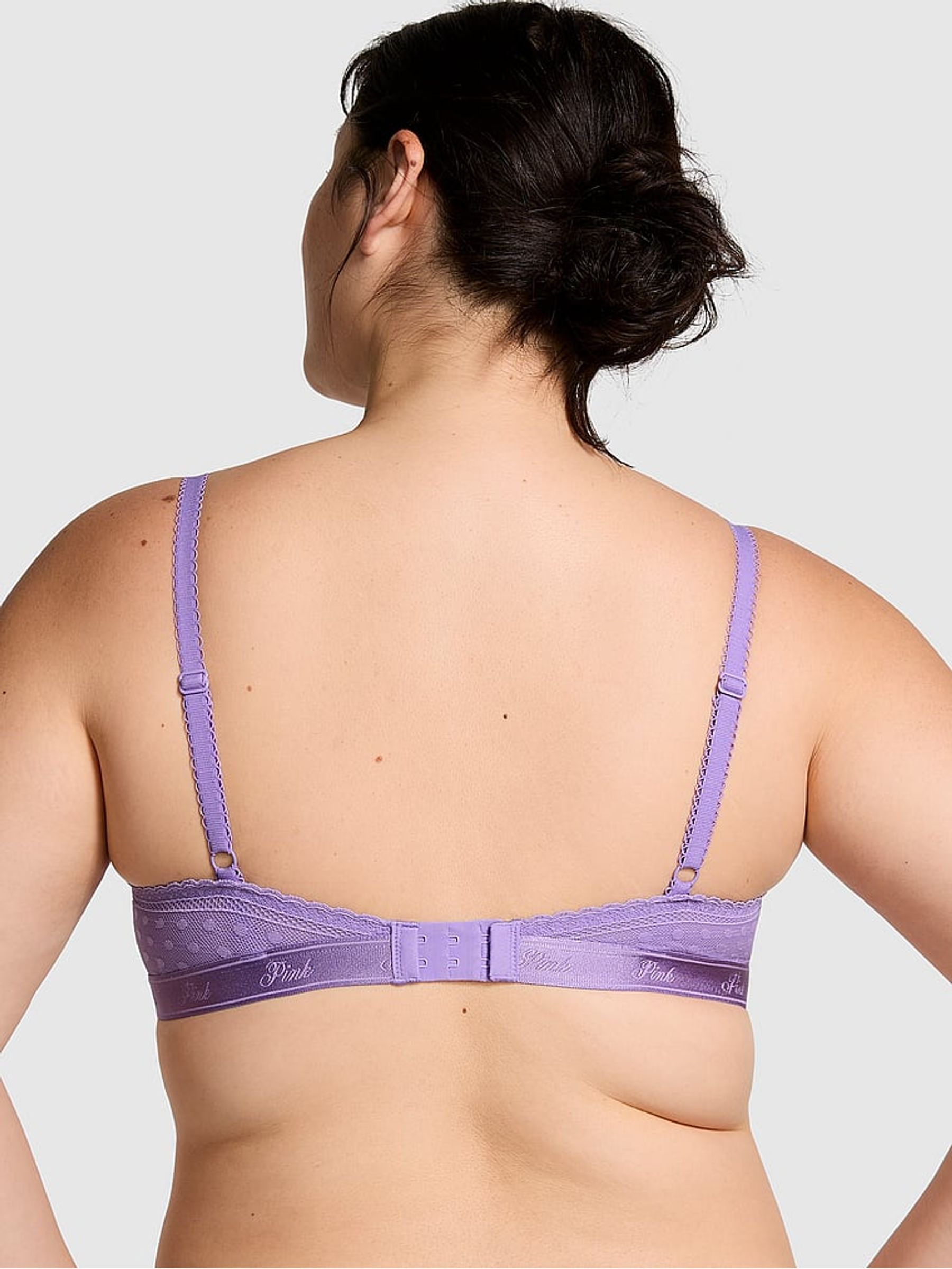 Wysteria Purple Dainty Dot Balcony Lace Bra - Image 2 of 3