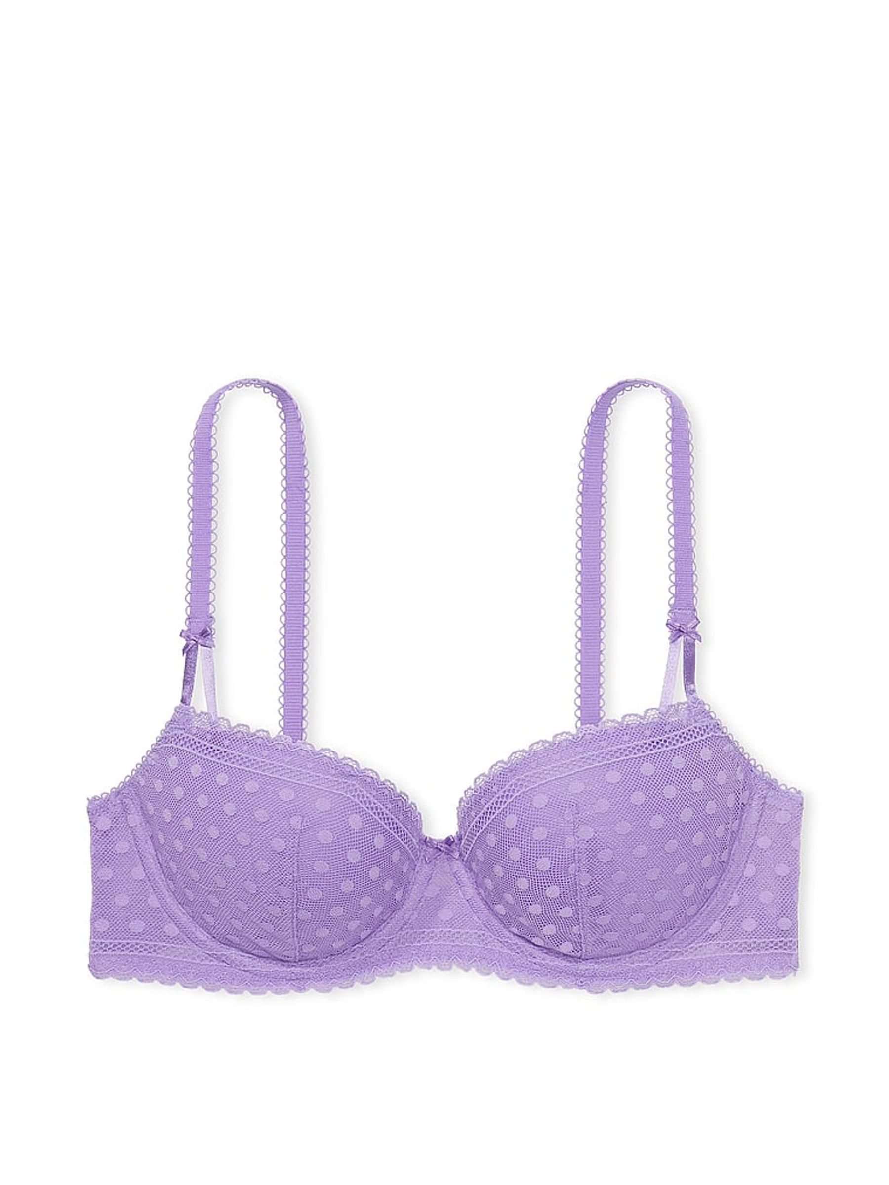 Wysteria Purple Dainty Dot Balcony Lace Bra - Image 3 of 3