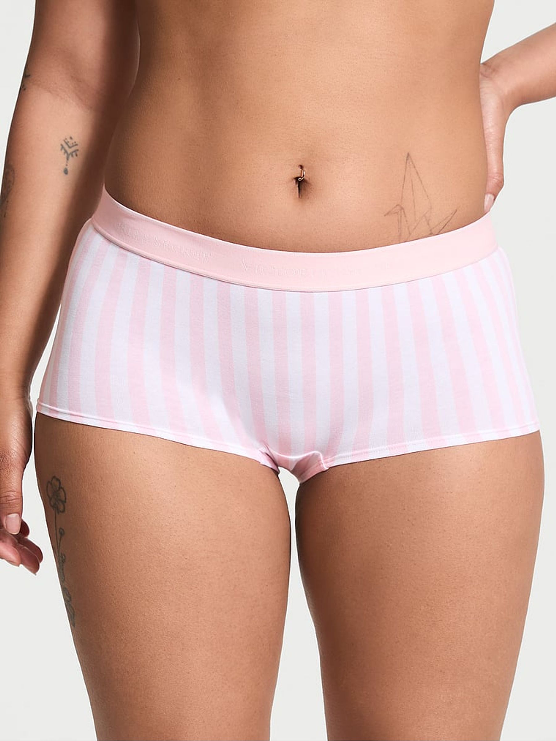 Pretty Blossom Pink Stripe Short Knickers - Image 1 of 3