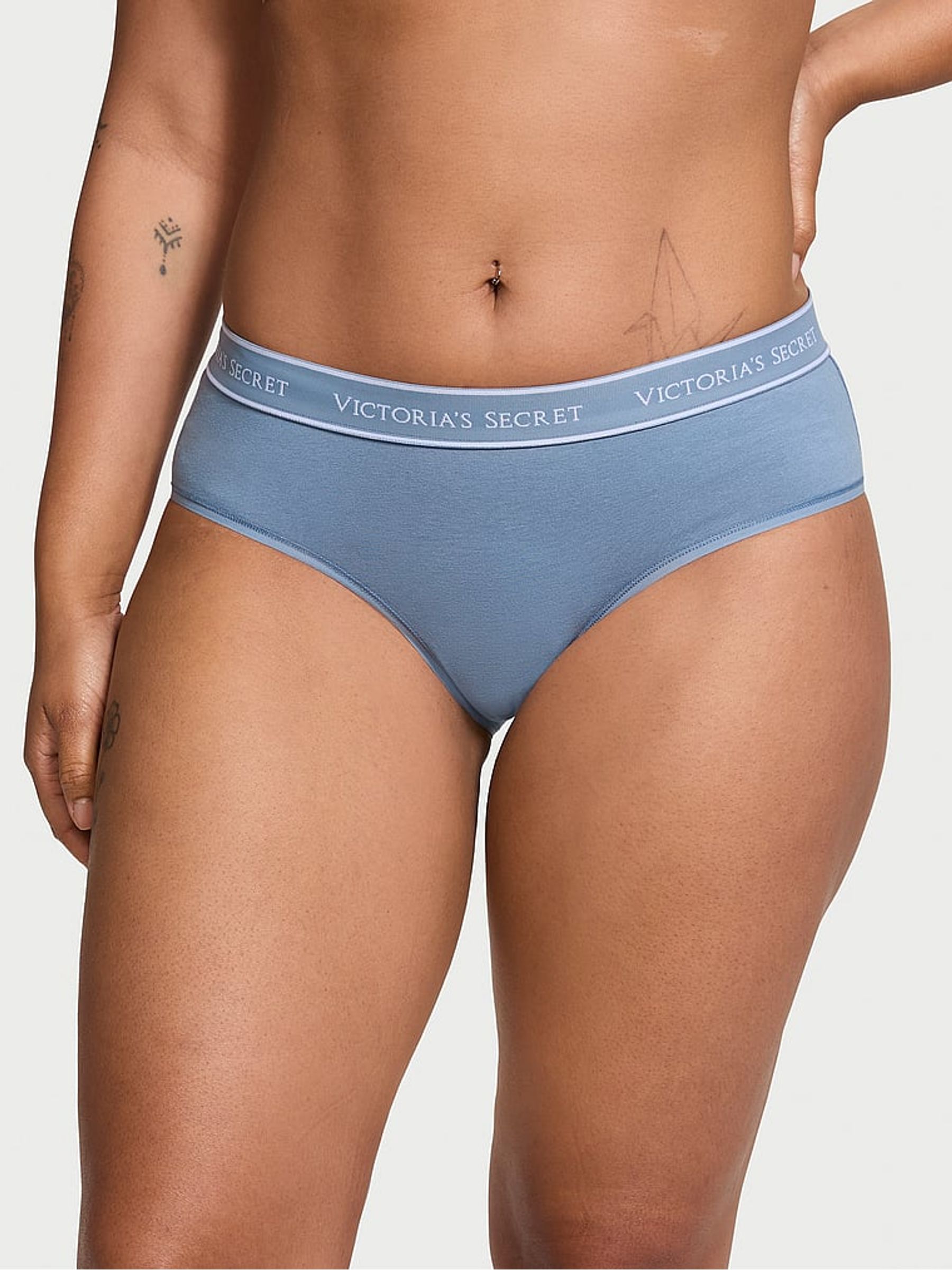 Faded Denim Blue Hipster Knickers - Image 1 of 3