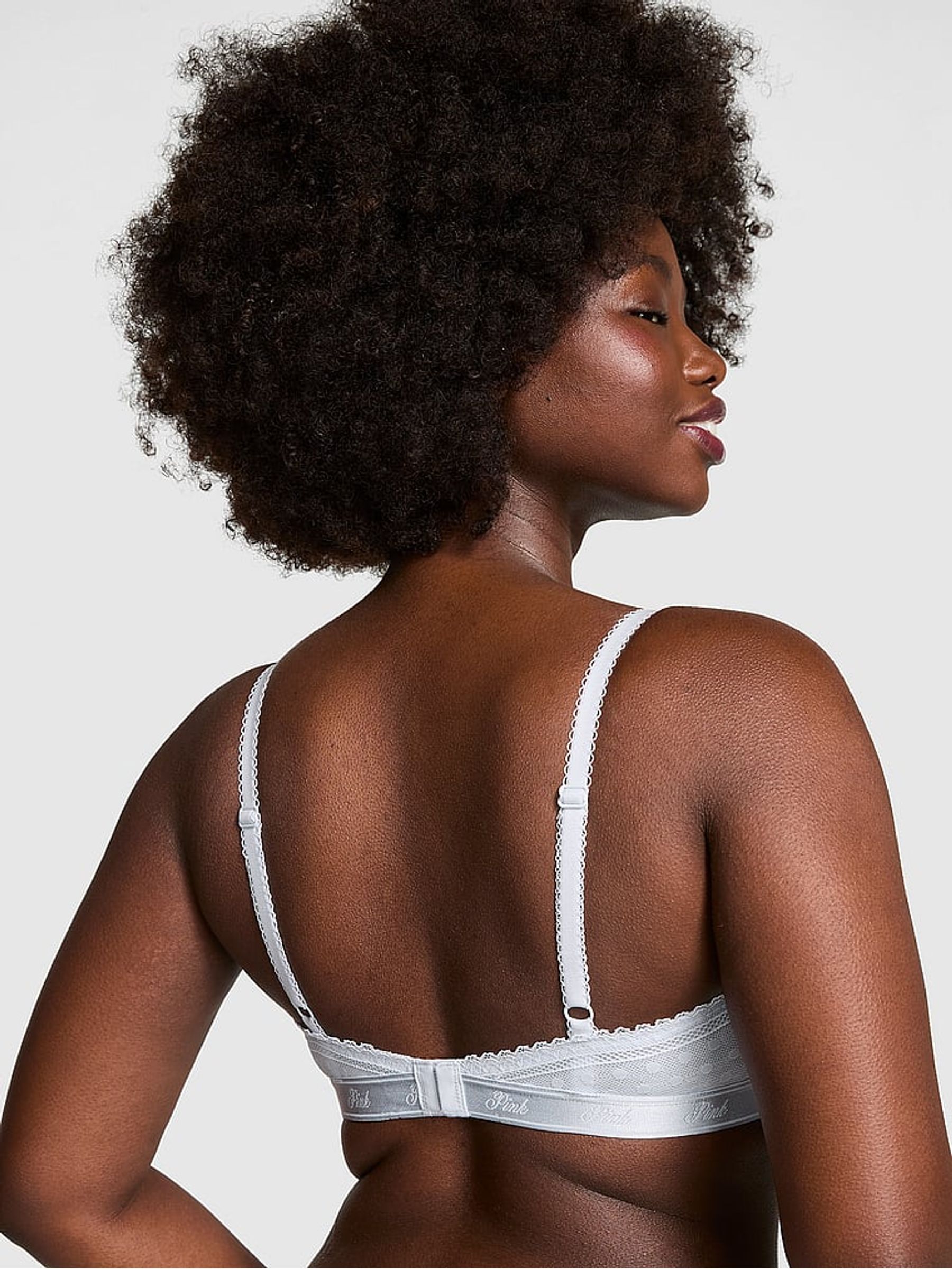 Hydrangea Blue Dainty Dot Balcony Lace Bra - Image 2 of 3