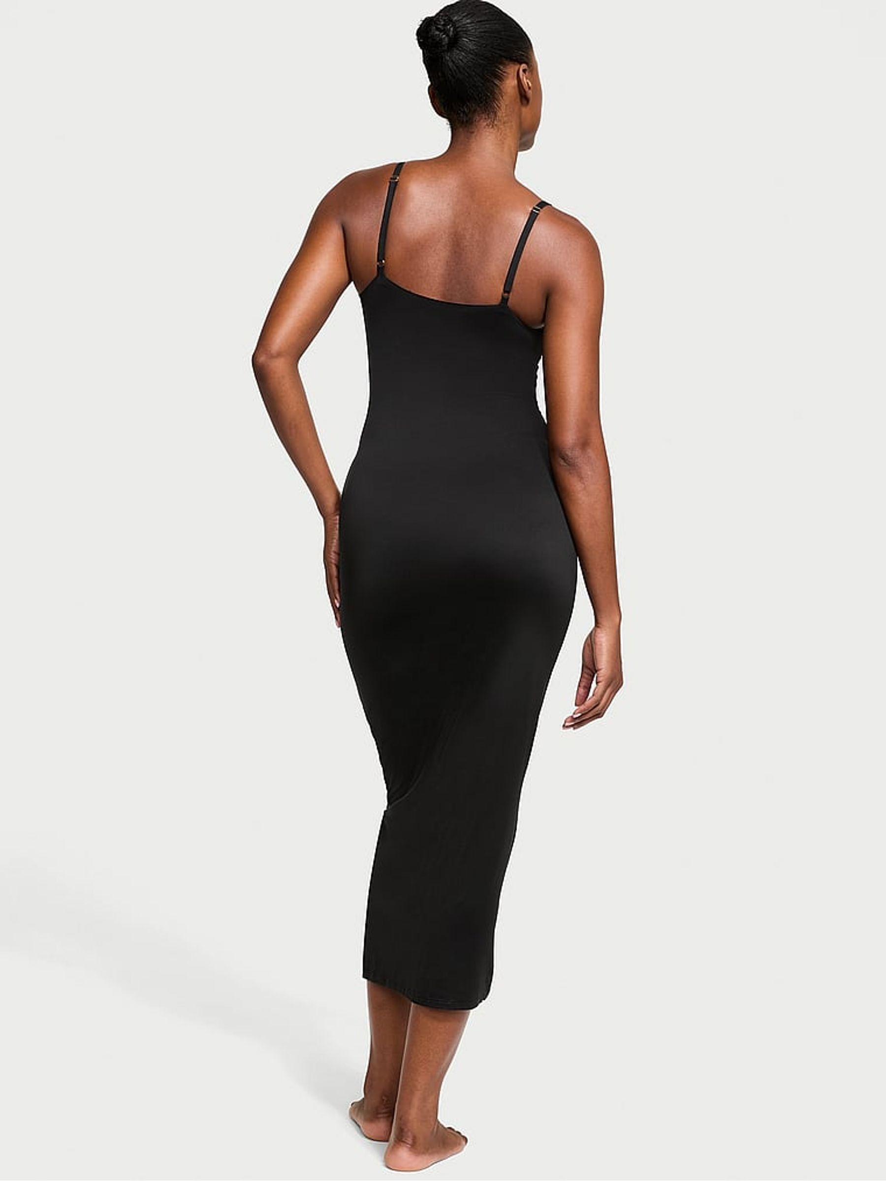 Black Maxi Feathersoft Essentials Slip Dress - Image 2 of 4