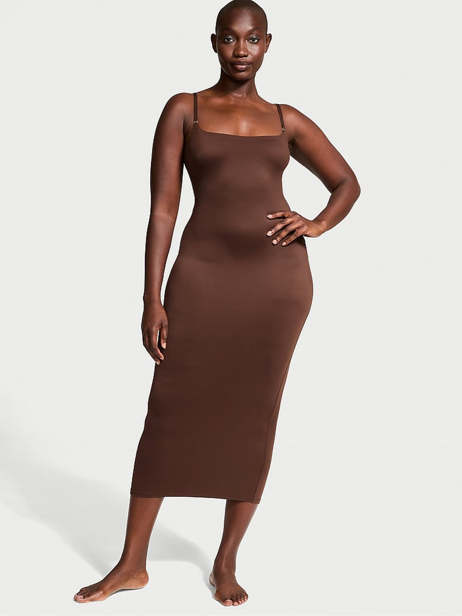Ganache Brown Maxi Feathersoft Essentials Slip Dress Victoria's