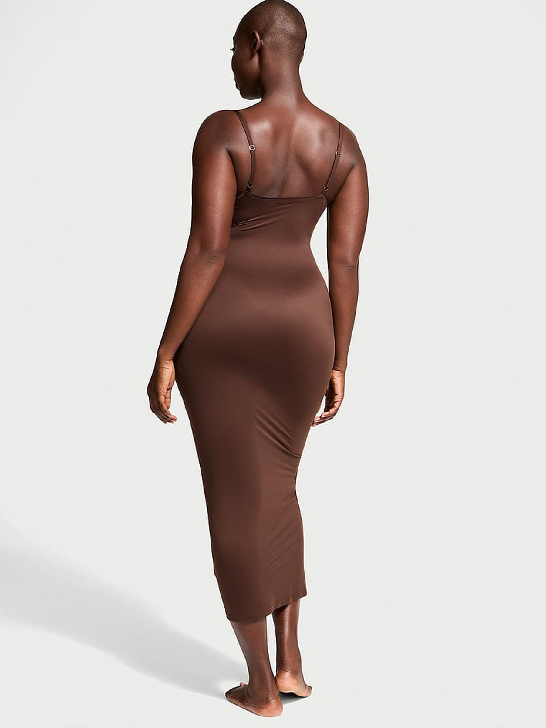 Ganache Brown Maxi Feathersoft Essentials Slip Dress - Image 2 of 3