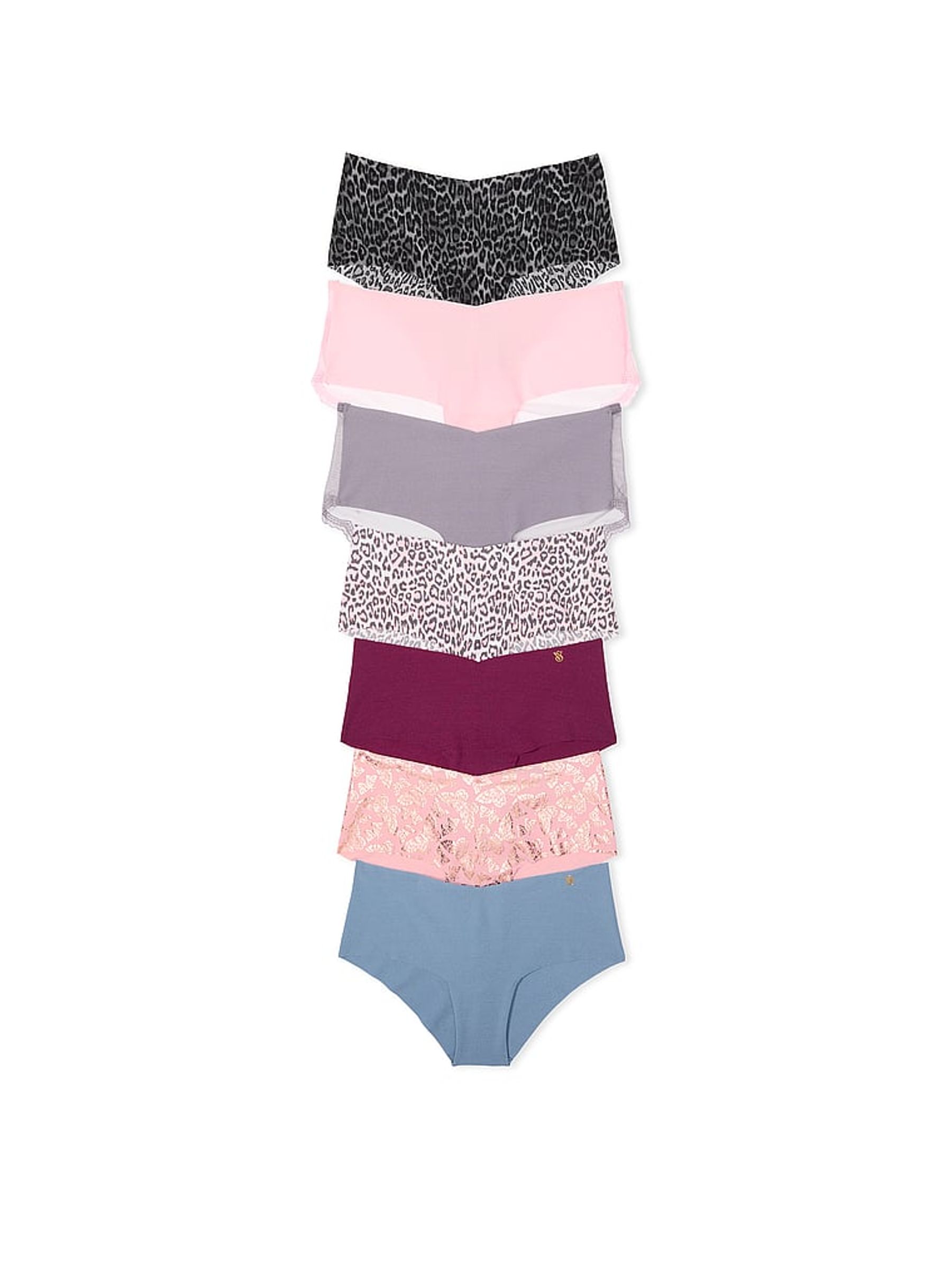 Grey/Purple/Pink/Blue Cheeky 7 Pack Knickers - Image 1 of 1