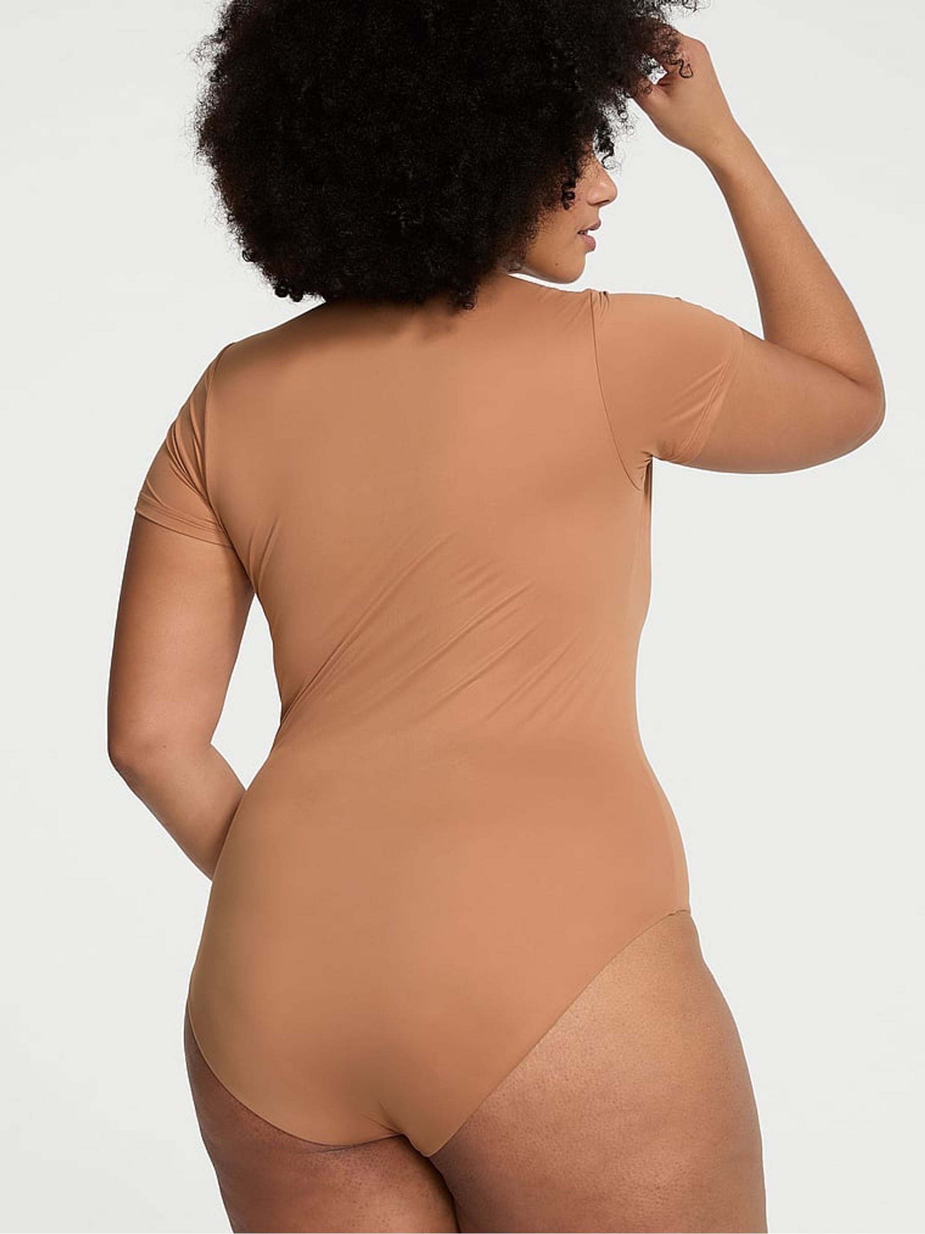Toffee Nude FeatherSoft™ BODYWEAR Short-Sleeve Bodysuit - Image 2 of 3