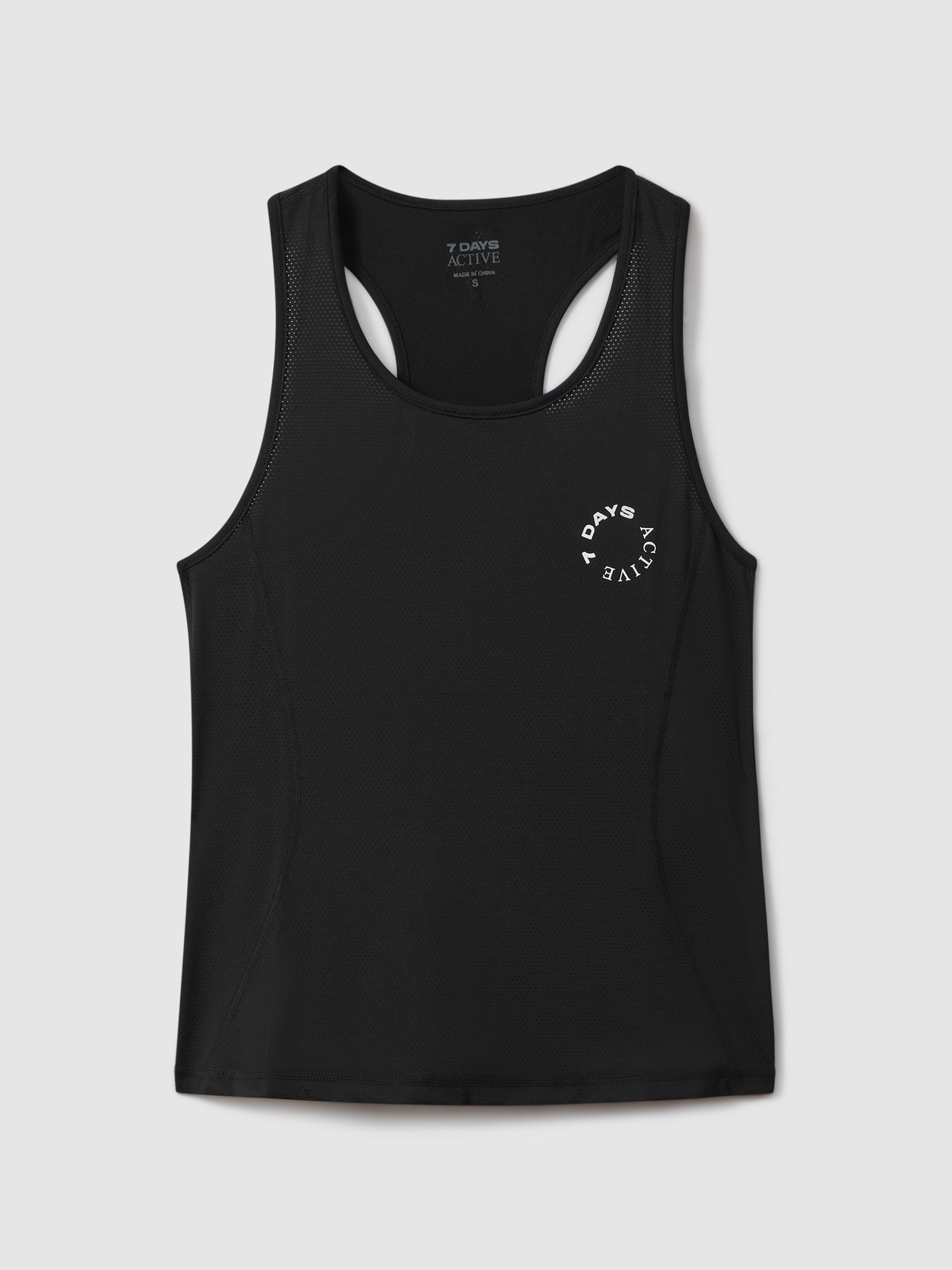 7 Days Active Crew Neck Vest in Black - Image 2 of 6