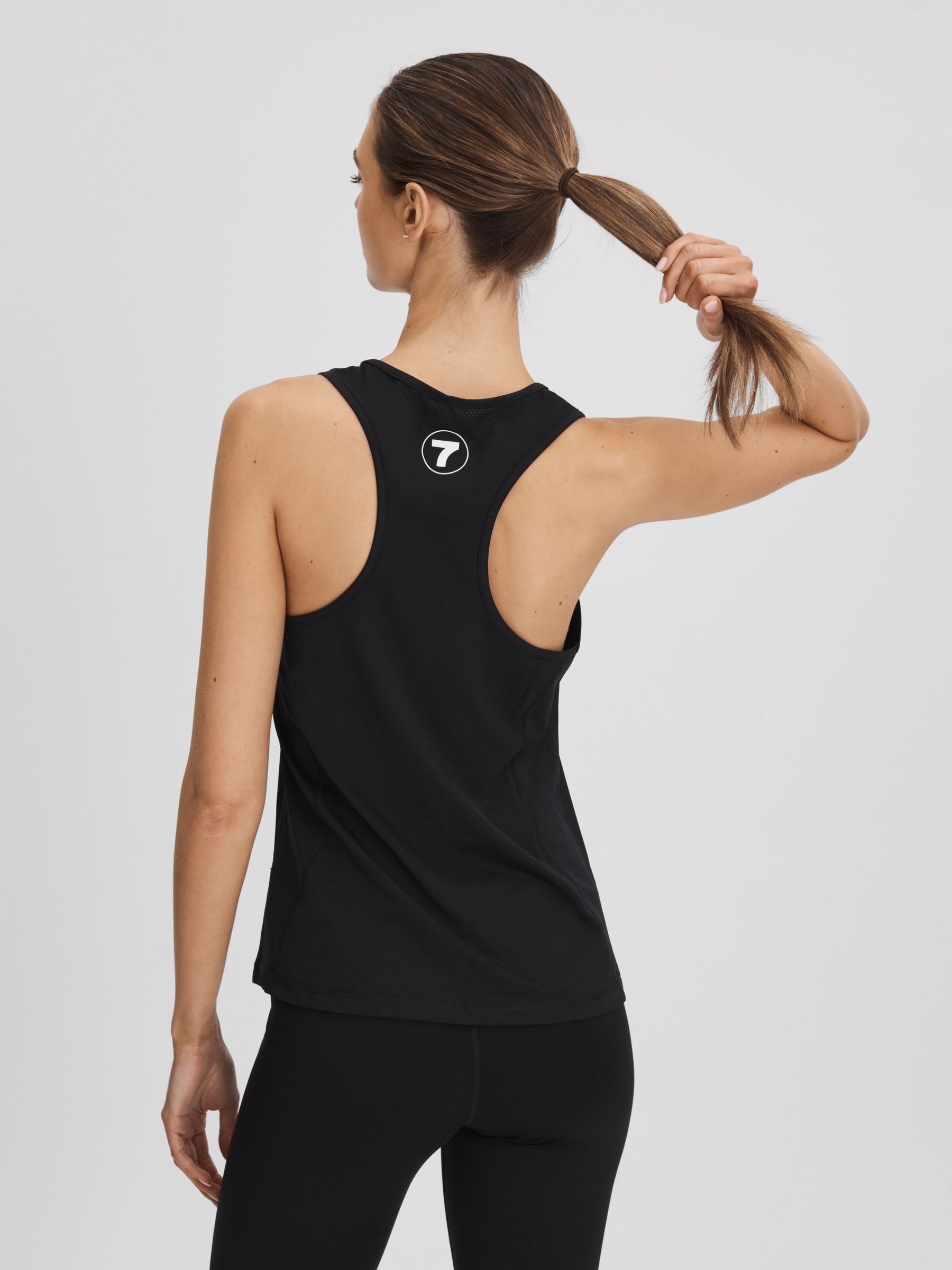 7 Days Active Crew Neck Vest in Black - Image 5 of 6