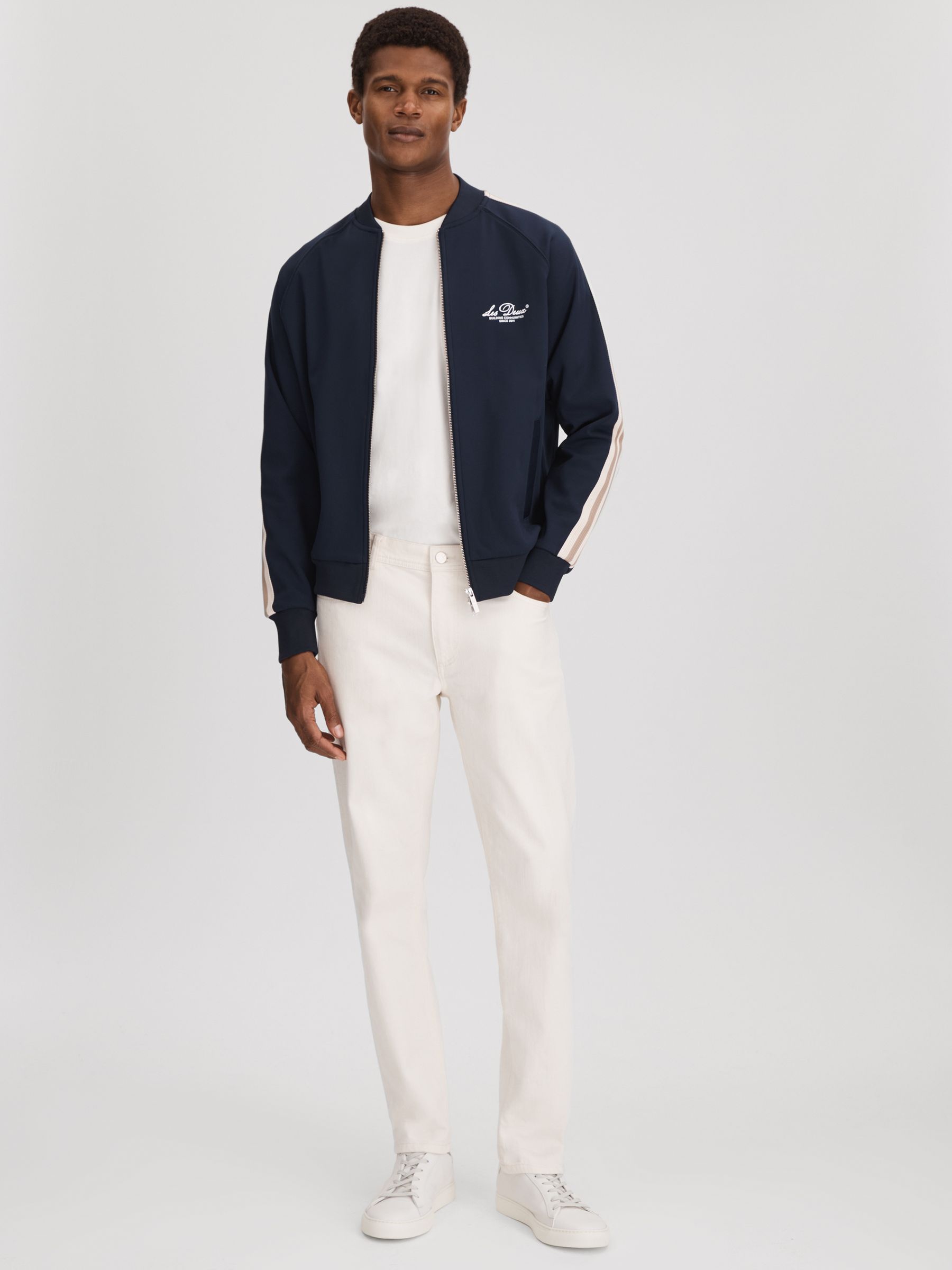 Les Deux Side Stripe Track Jacket in Dark Navy - Image 3 of 6