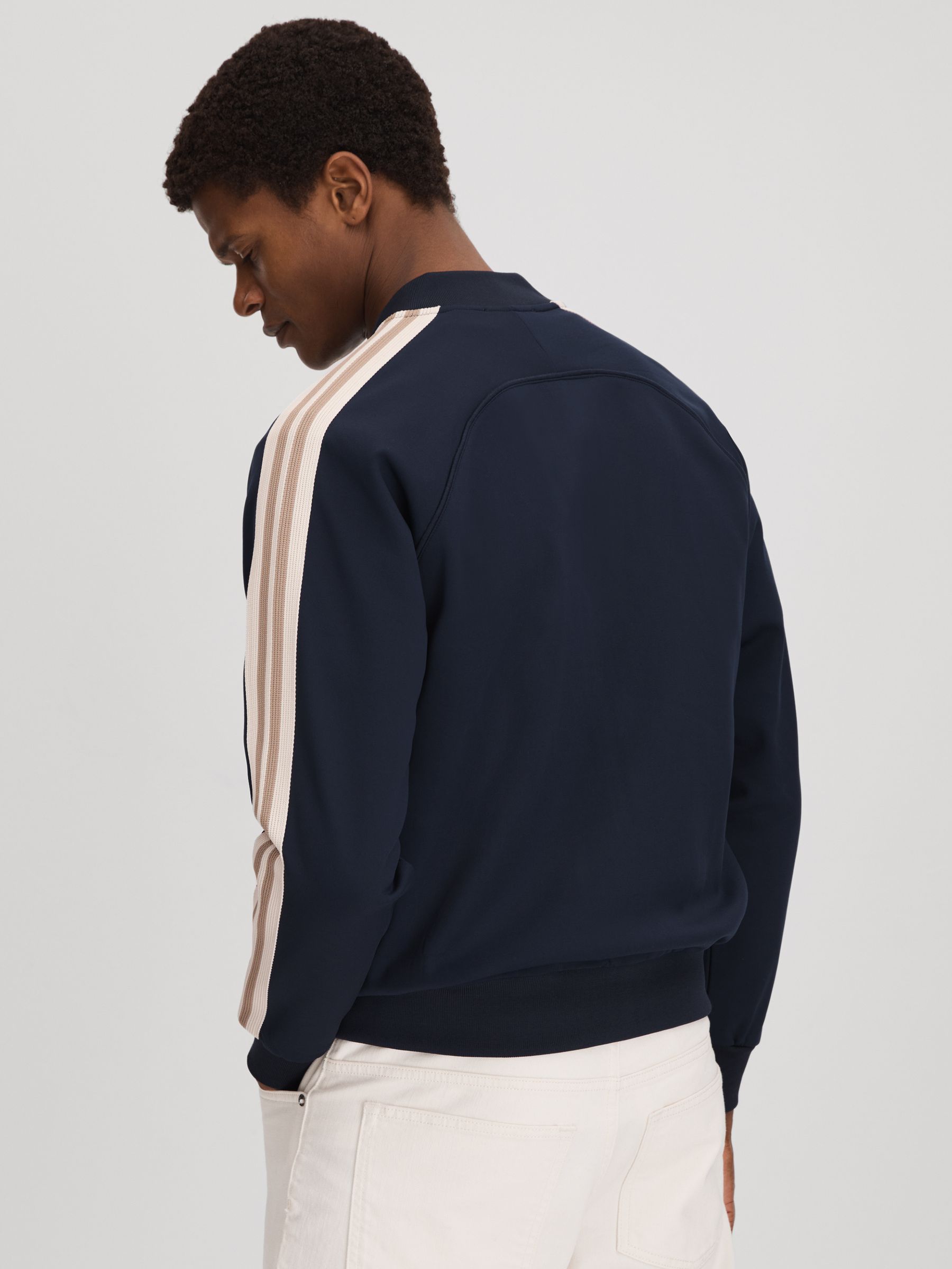 Les Deux Side Stripe Track Jacket in Dark Navy - Image 5 of 6
