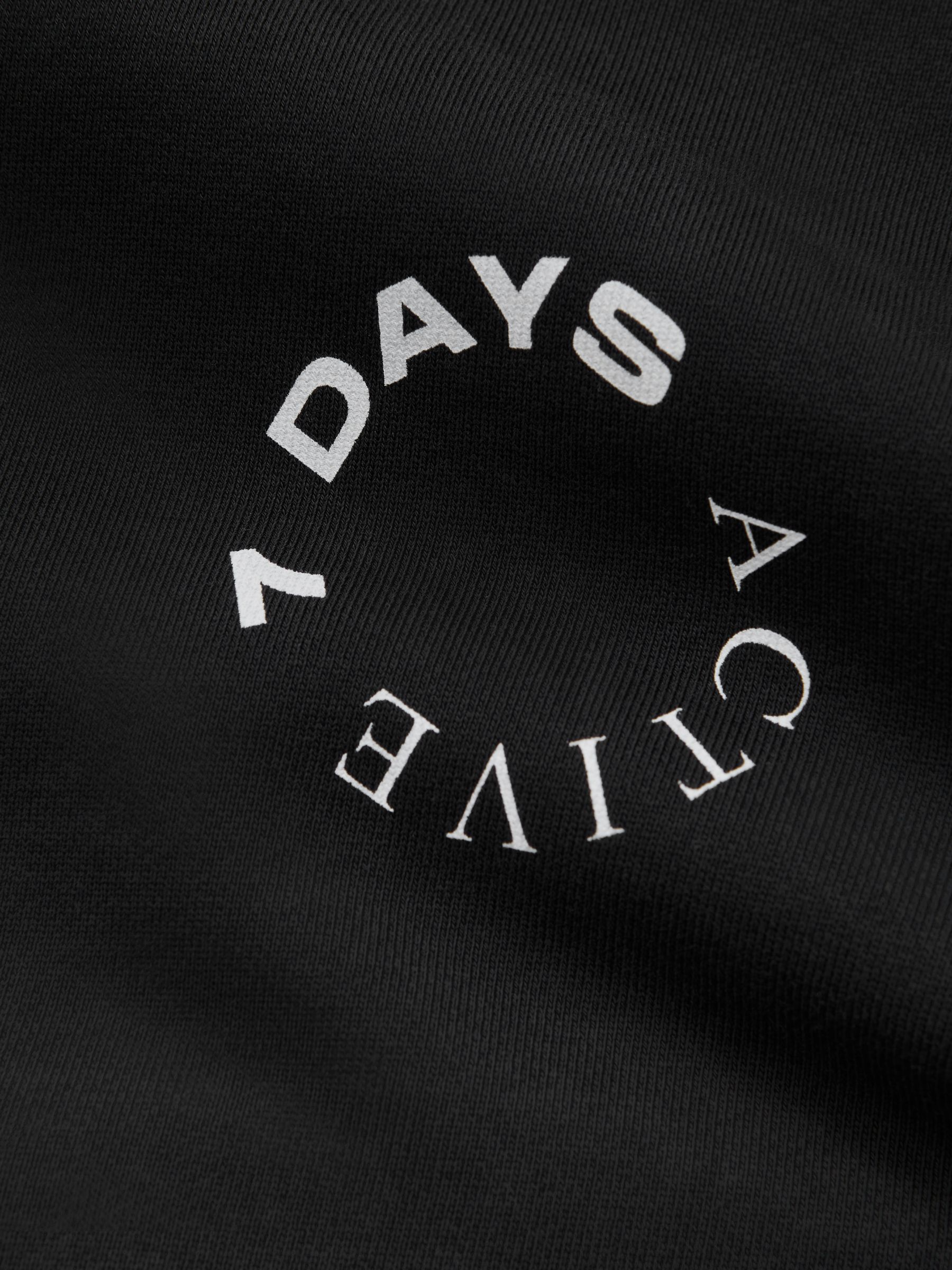 7 Days Active Cotton Crew Neck Sweatshirt in Black - Image 2 of 5